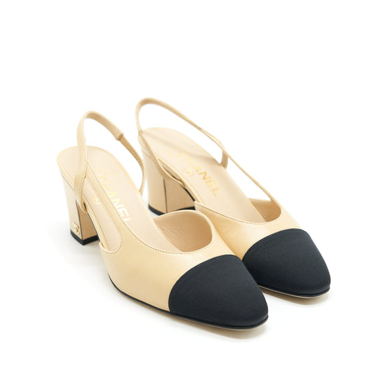 Chanel Sling Back Beige/ Black size 35.5 Handbag