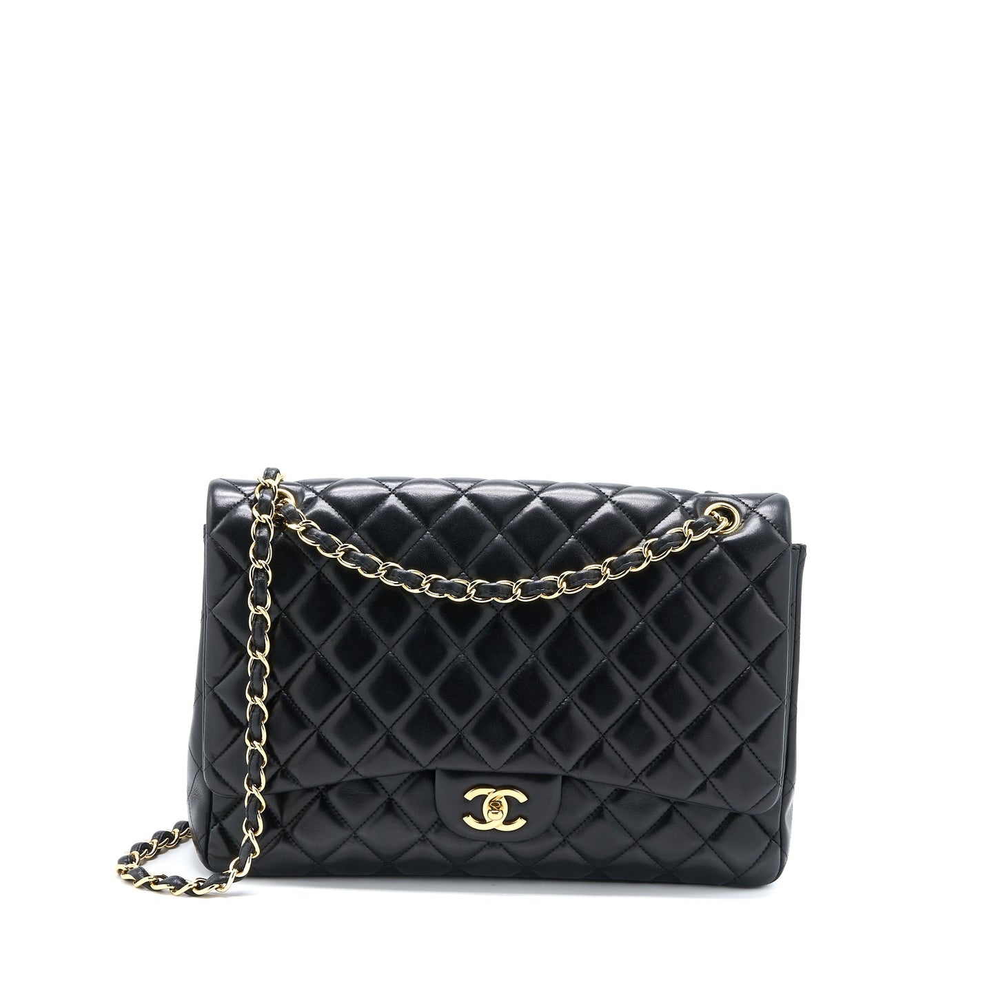 Chanel Maxi Single Flap Bag Lambskin Black