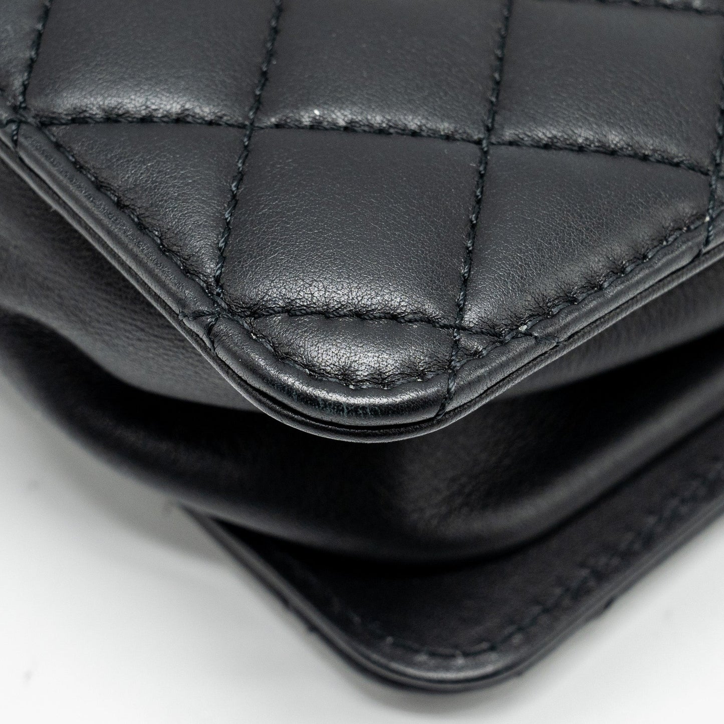 CHANEL Giant CC Logo Mini Tote Bag Lambskin Black