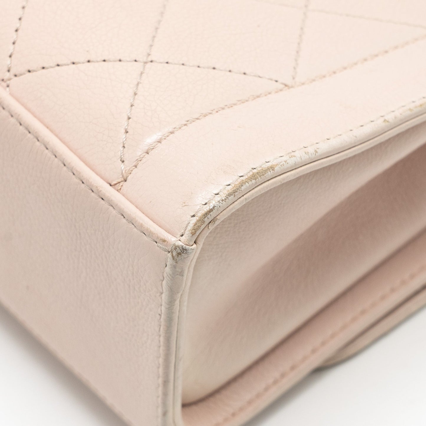 Chanel 17C Click Label Shoulder Bag Calfskin Light Pink L