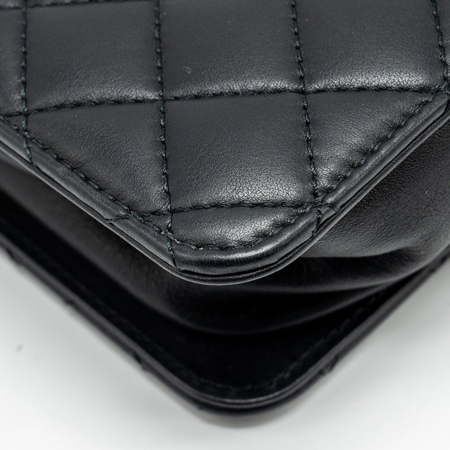 CHANEL Giant CC Logo Mini Tote Bag Lambskin Black