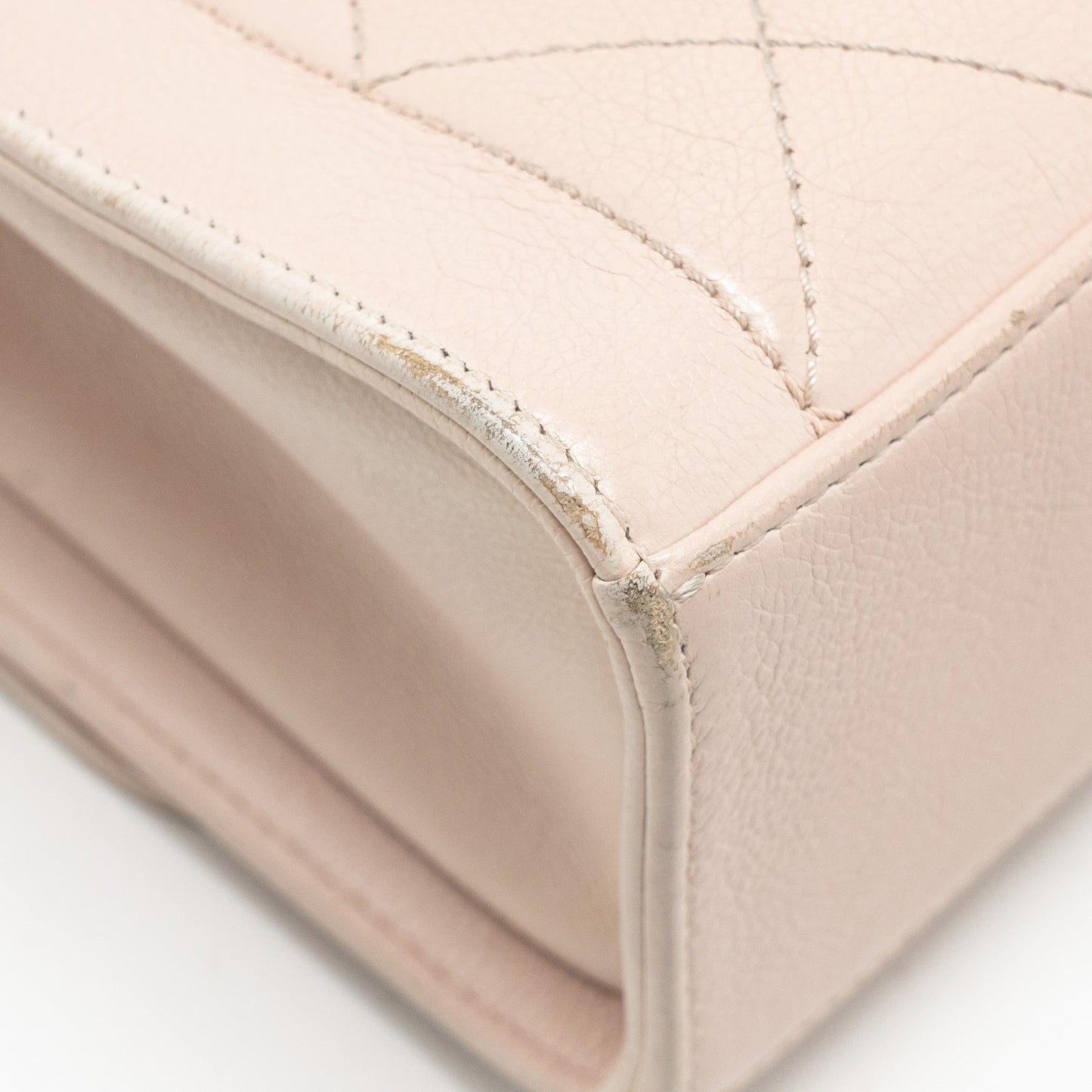Chanel 17C Click Label Shoulder Bag Calfskin Light Pink L
