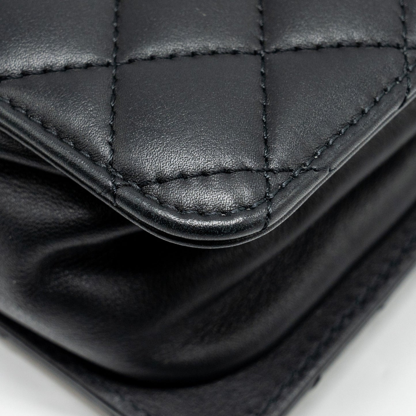 CHANEL Giant CC Logo Mini Tote Bag Lambskin Black