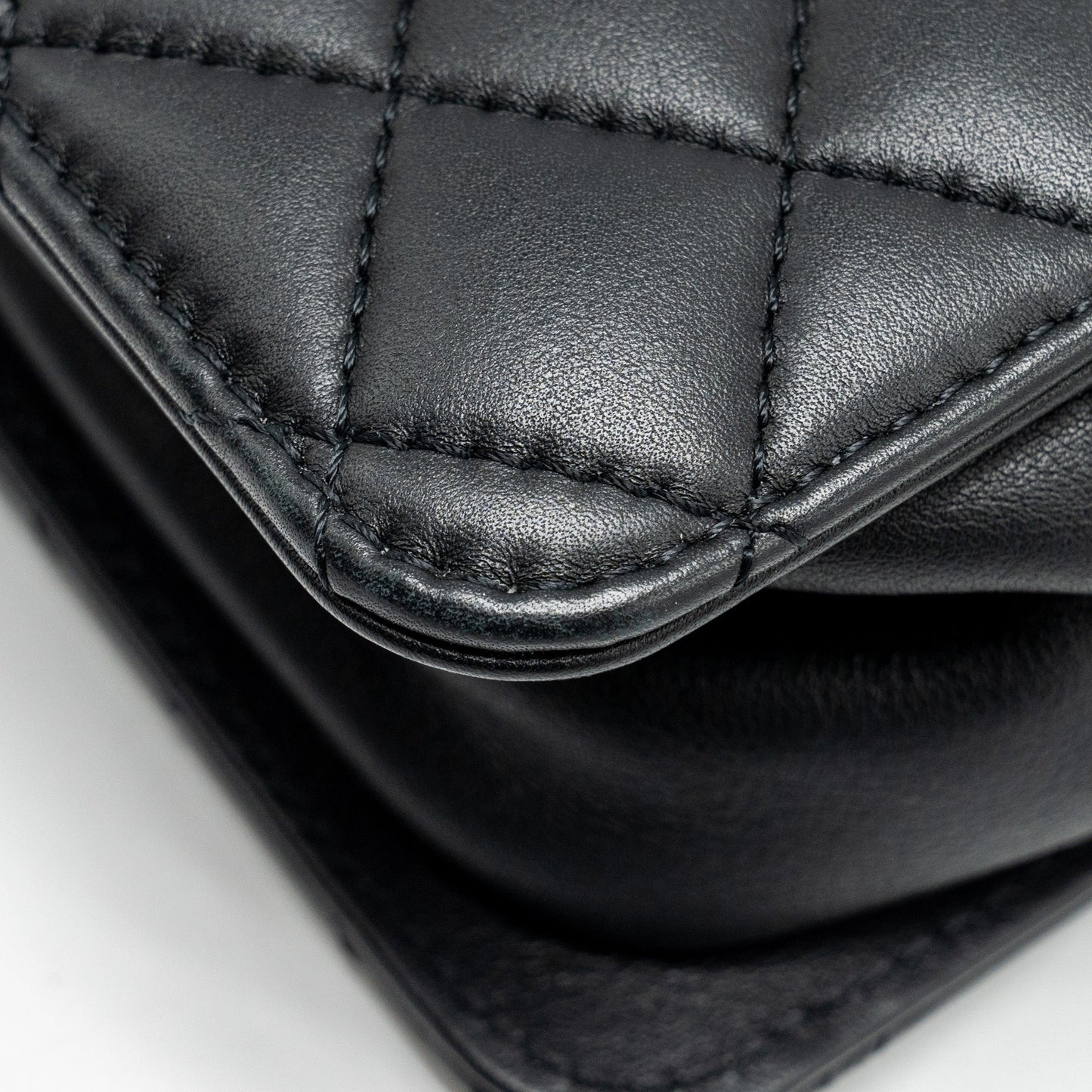 CHANEL Giant CC Logo Mini Tote Bag Lambskin Black