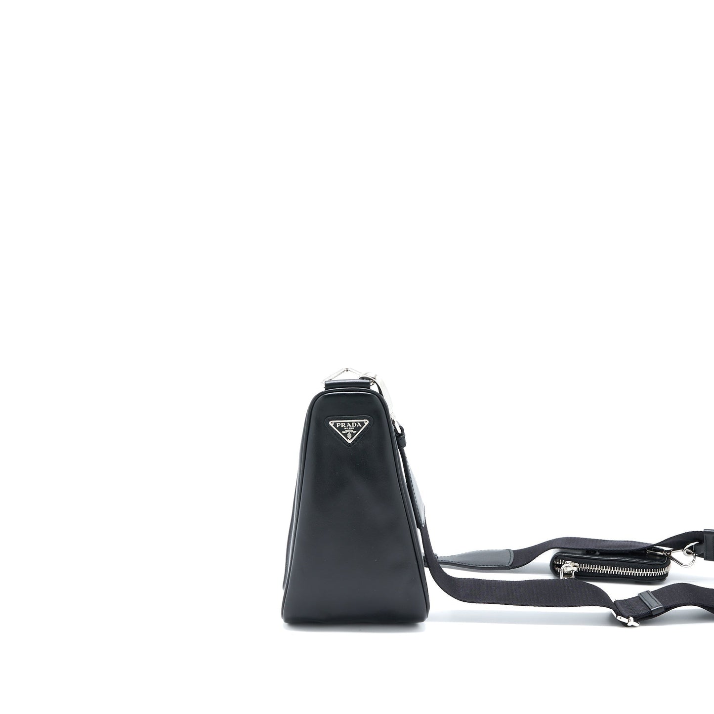 Prada Triangle Mini Purse Leather Black