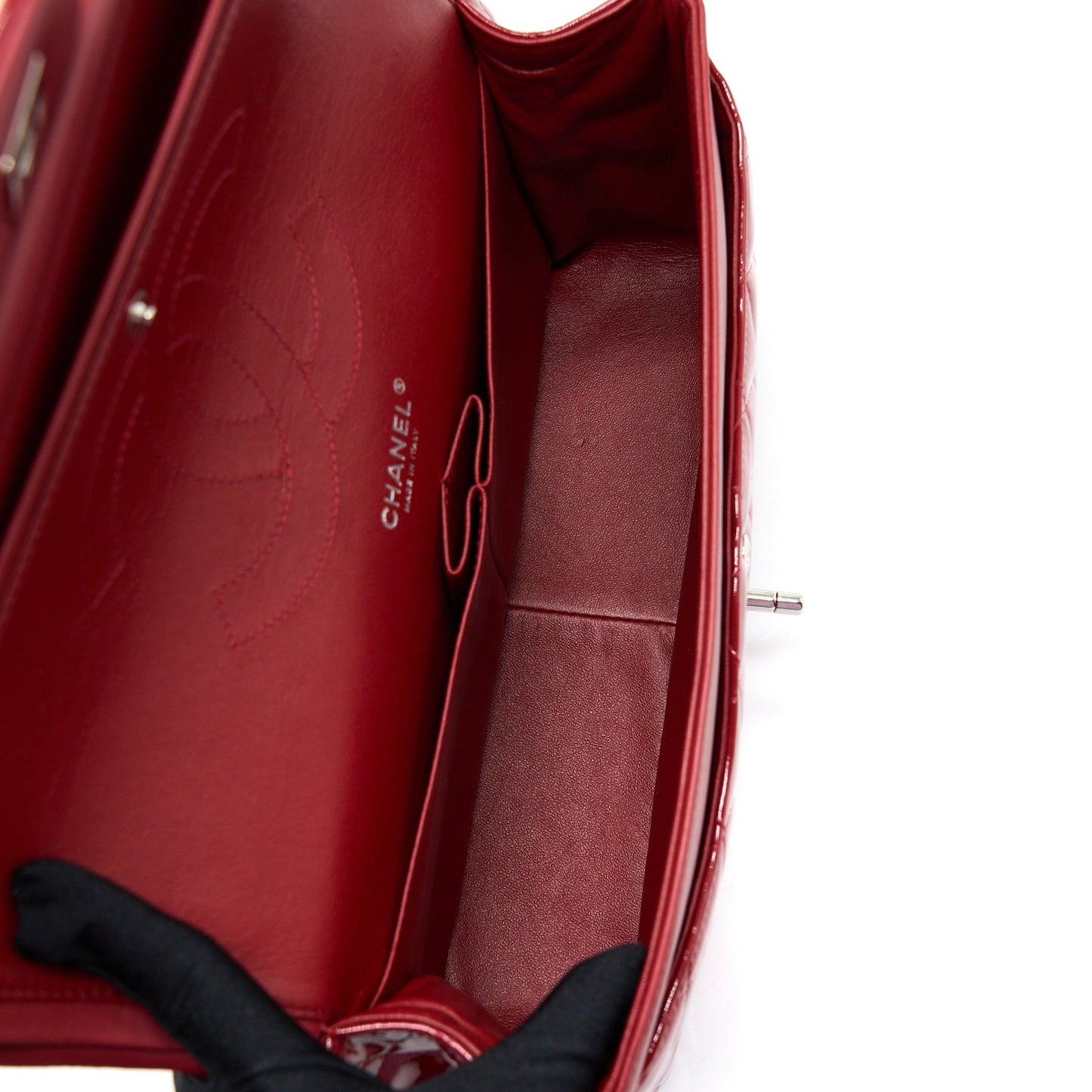 Chanel Jumbo Classic Flap Bag Patent Red