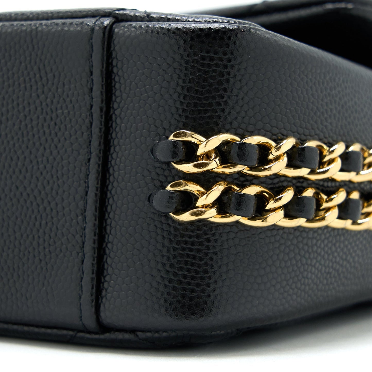 Chanel 23C Mini Flap Bag with CC Logo Chain Grained Calfskin Black  (Microchip)