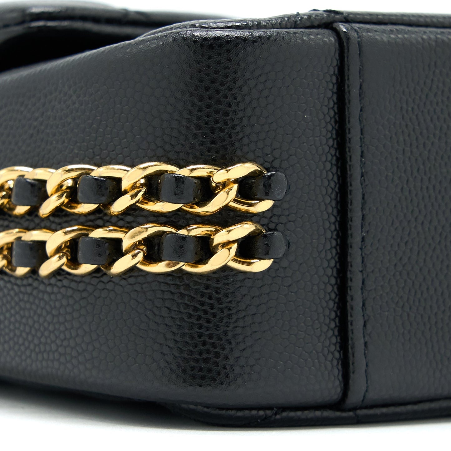 Chanel 23C Mini Flap Bag with CC Logo Chain Grained Calfskin Black  (Microchip)