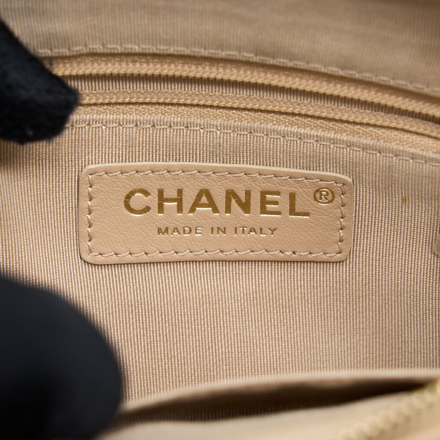 Chanel Small Vertical Camera Bag With Chain Lambskin Beige L