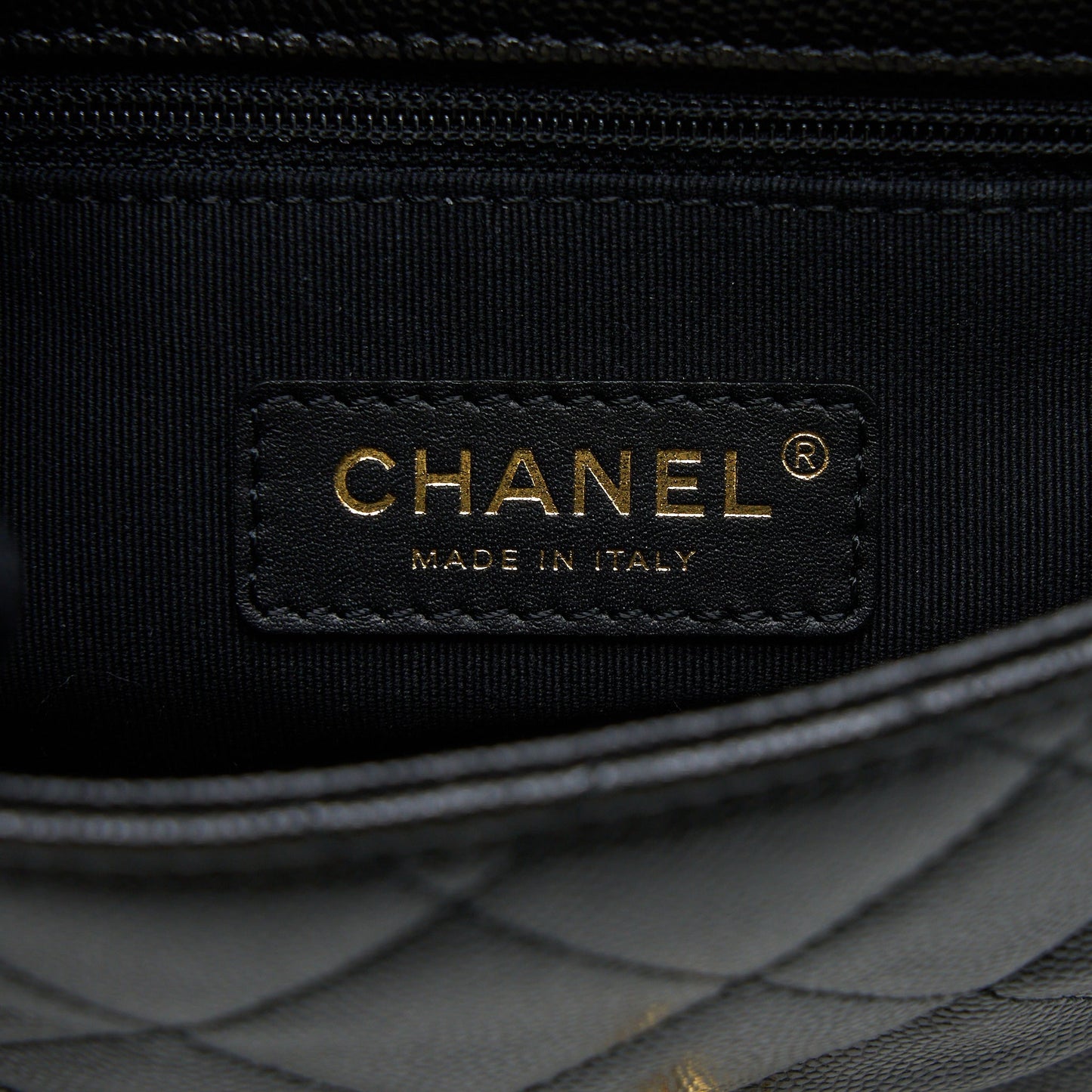 Chanel 23C Mini Flap Bag with CC Logo Chain Grained Calfskin Black  (Microchip)