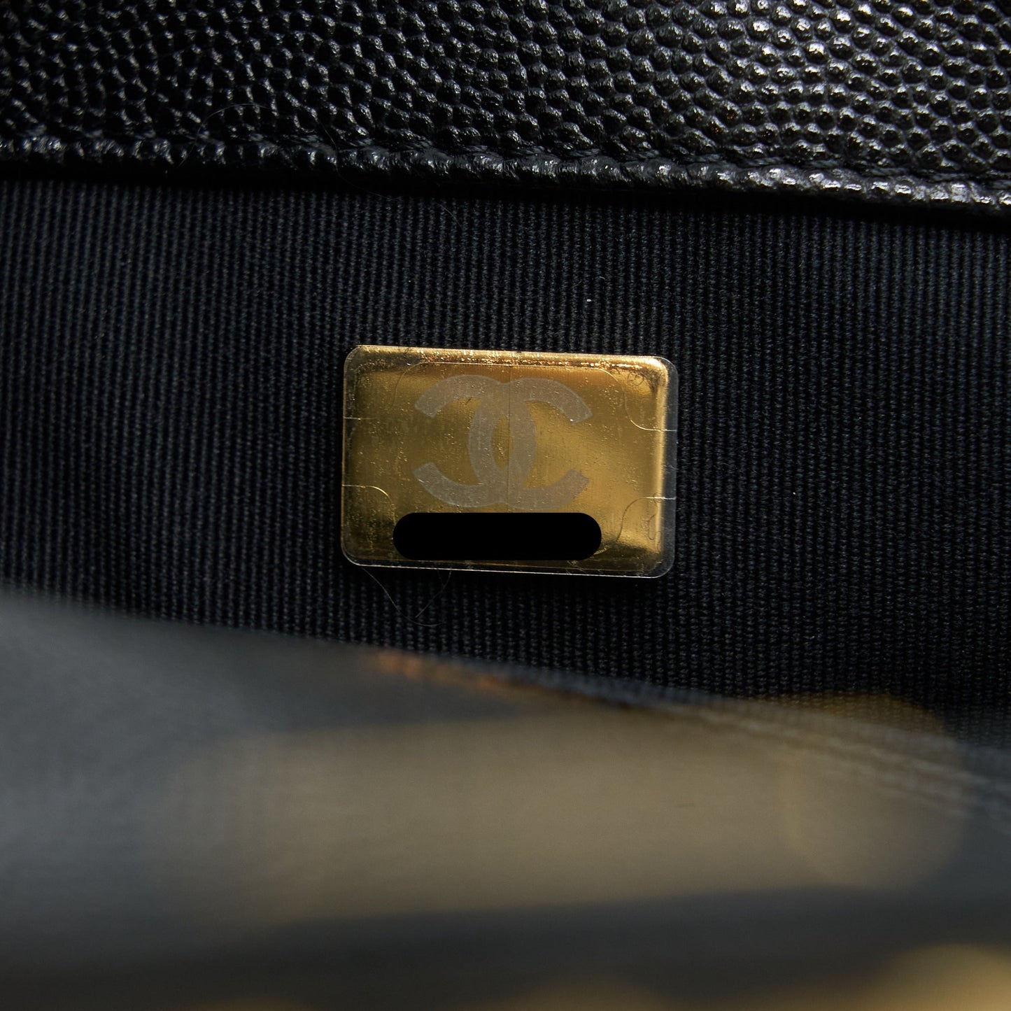 Chanel 23C Mini Flap Bag with CC Logo Chain Grained Calfskin Black  (Microchip)