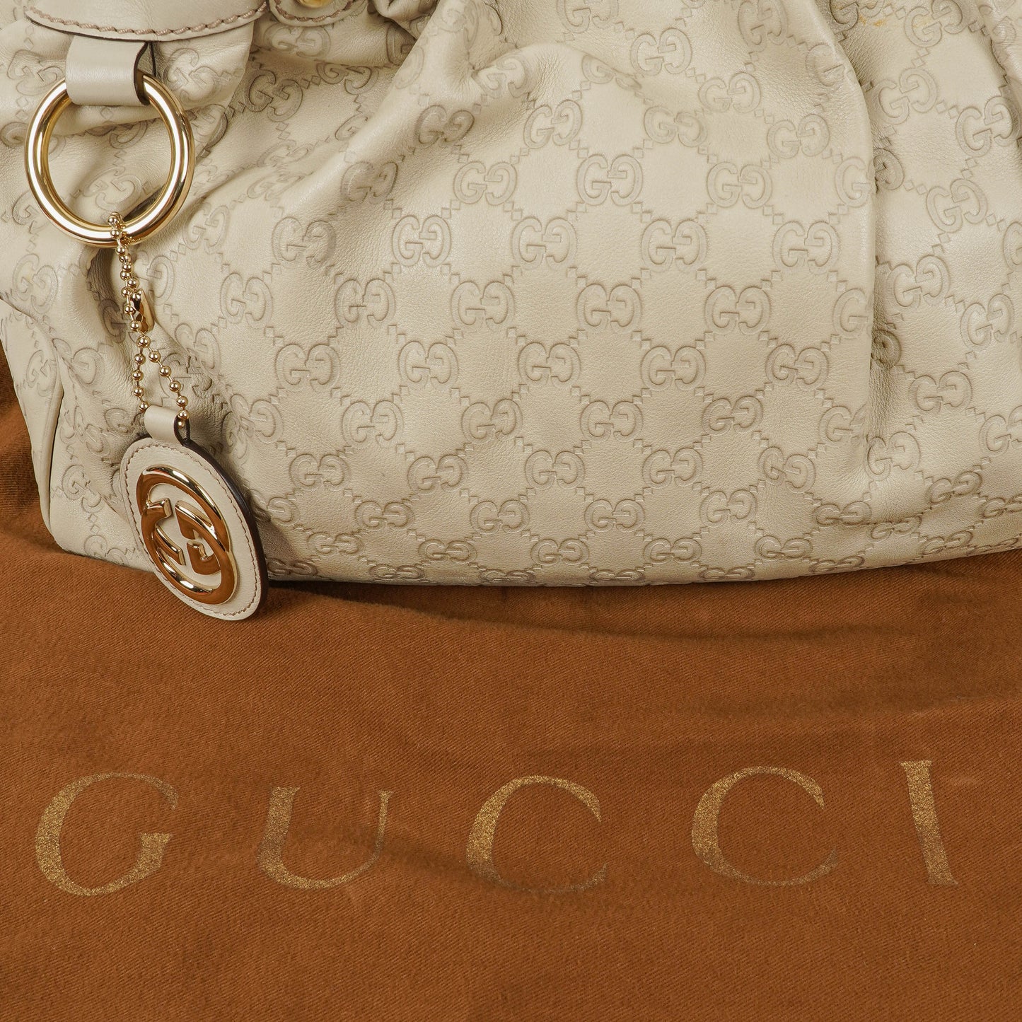 Gucci Guccissima Neutral Leather Sukey Hobo Bag