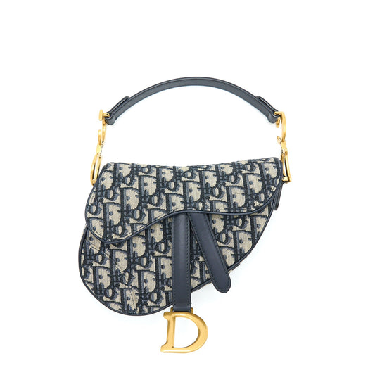 Dior Mini Saddle Blue Oblique