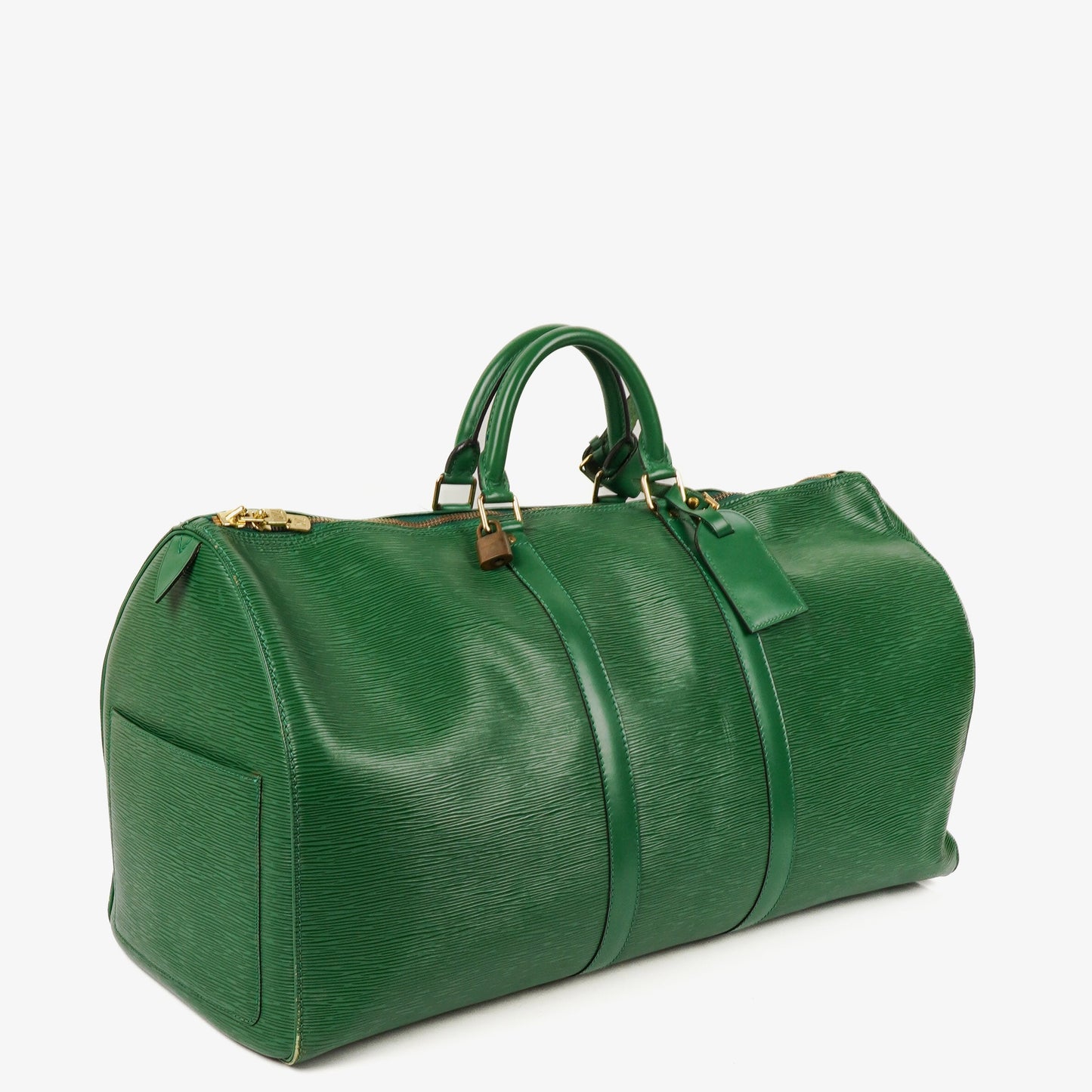 Louis Vuitton Keepall 55 Green EpI Leather Travel Bag