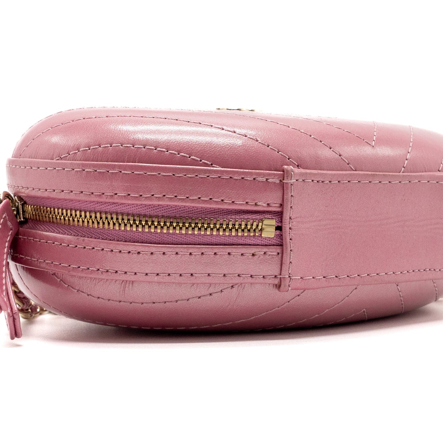 Chanel Oval Chevron Bag Lambskin Pink L