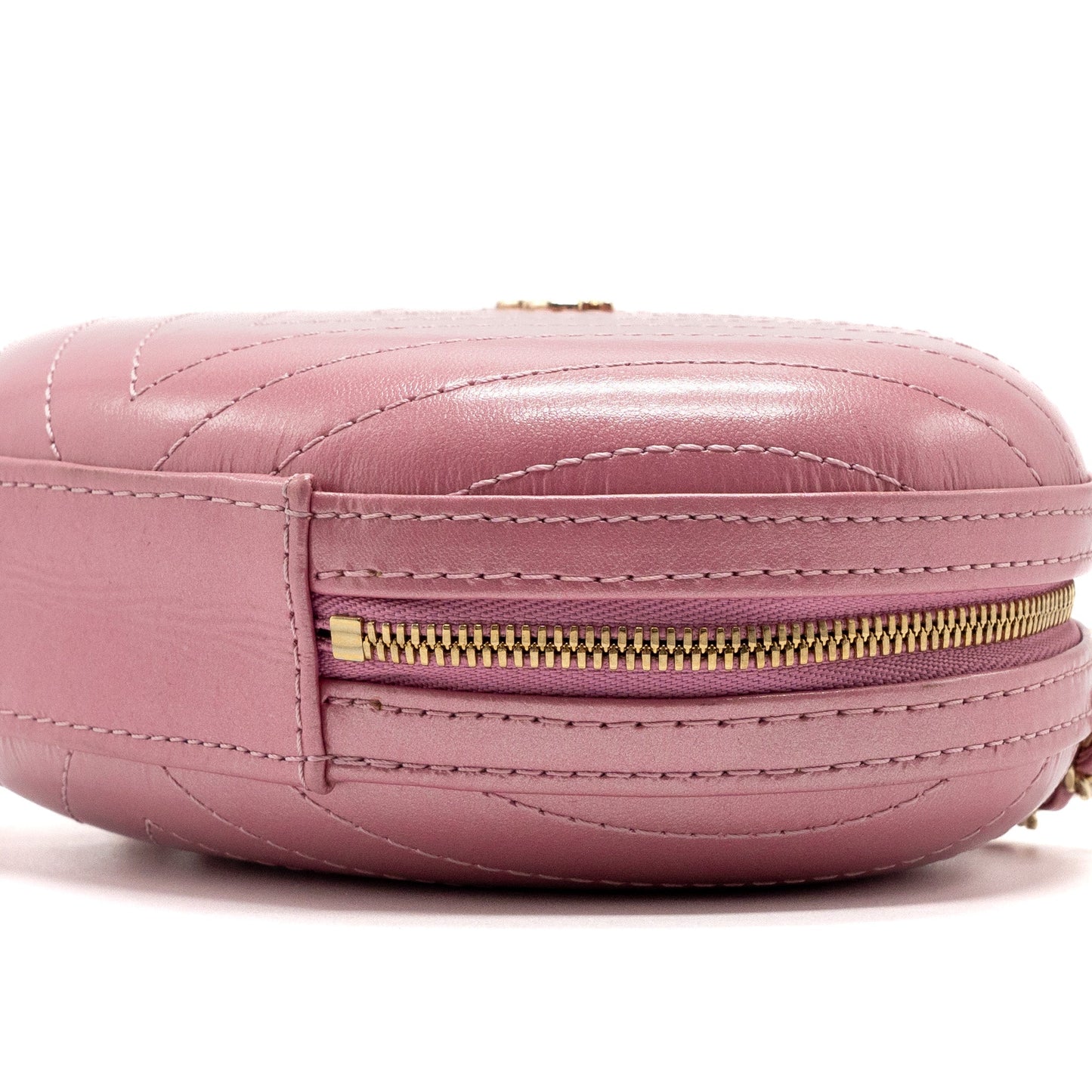 Chanel Oval Chevron Bag Lambskin Pink L