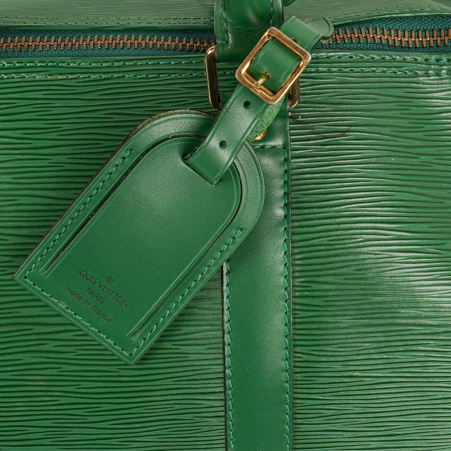 Louis Vuitton Keepall 55 Green EpI Leather Travel Bag