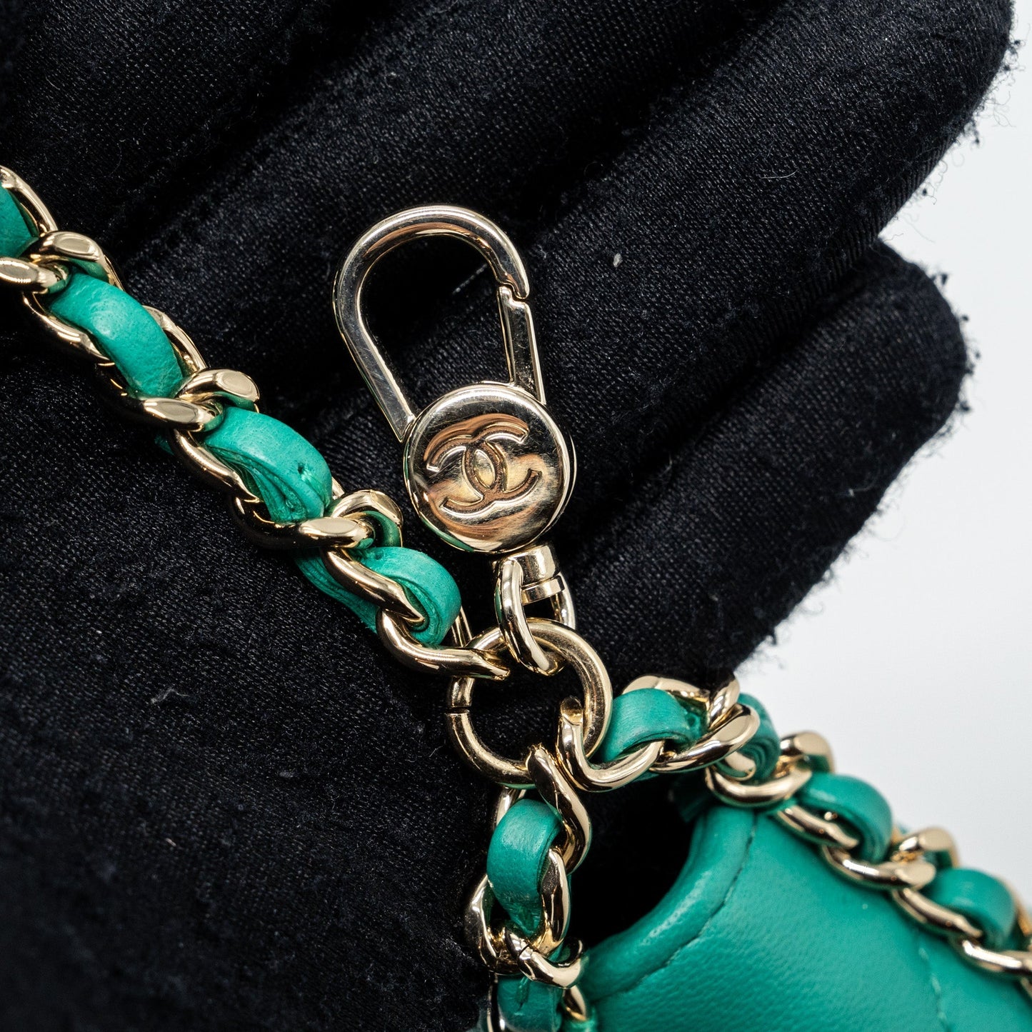 Chanel Small Moon Hobo Lambskin Green L (microchip)