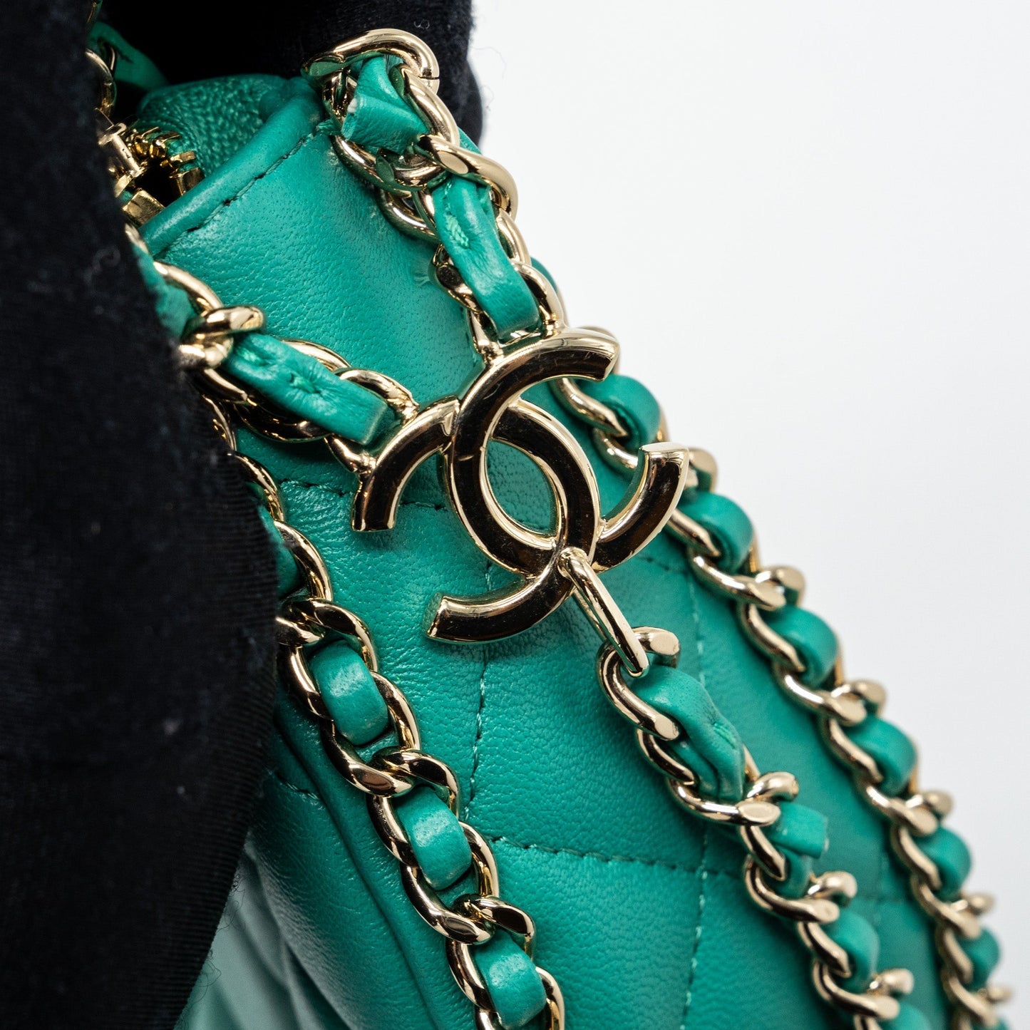 Chanel Small Moon Hobo Lambskin Green L (microchip)