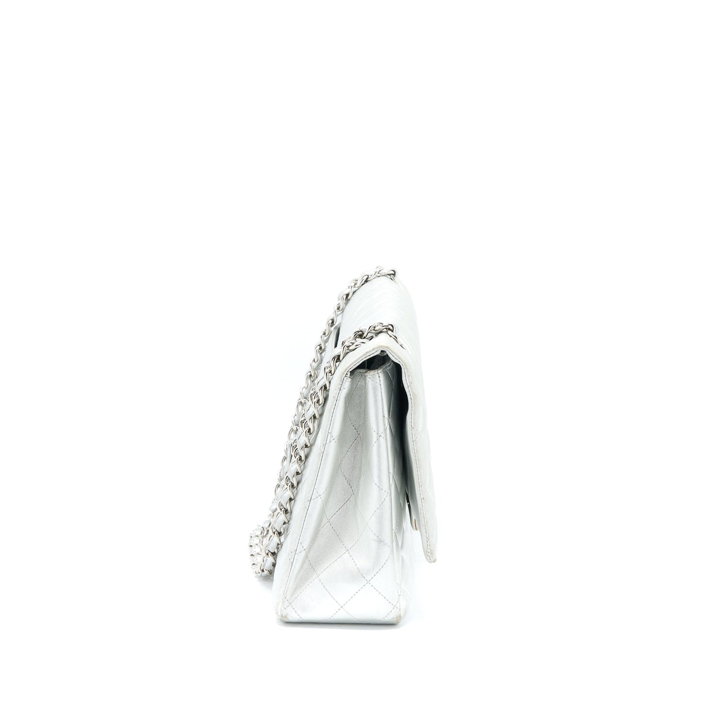 Chanel Maxi Classic Single Flap Bag Lambskin Silver