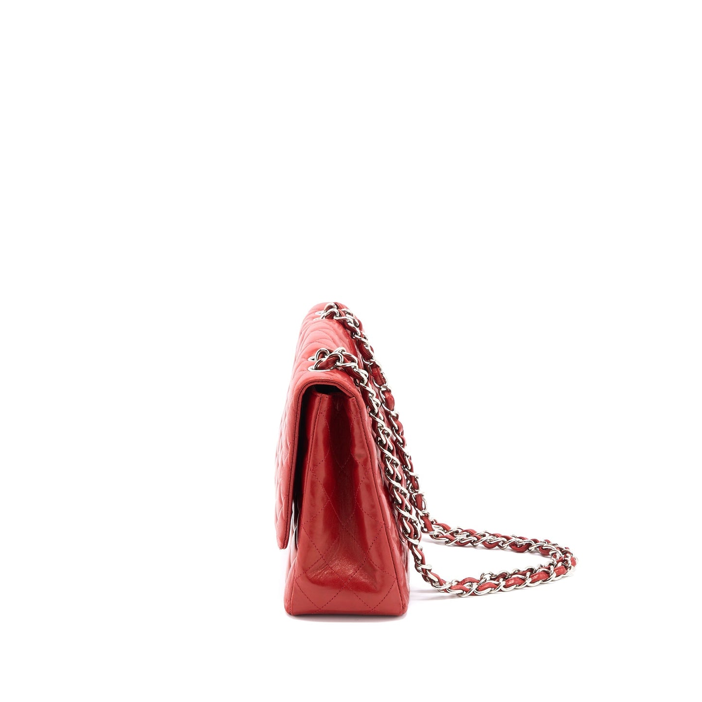 Chanel Classic Jumbo Single Flap Bag Lambskin Red