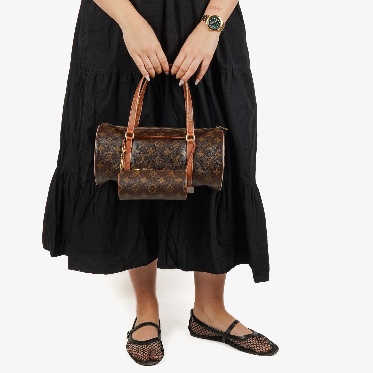 Louis Vuitton Papillon 30  Monogram Canvas Handbag With Mini Papillon Pochette