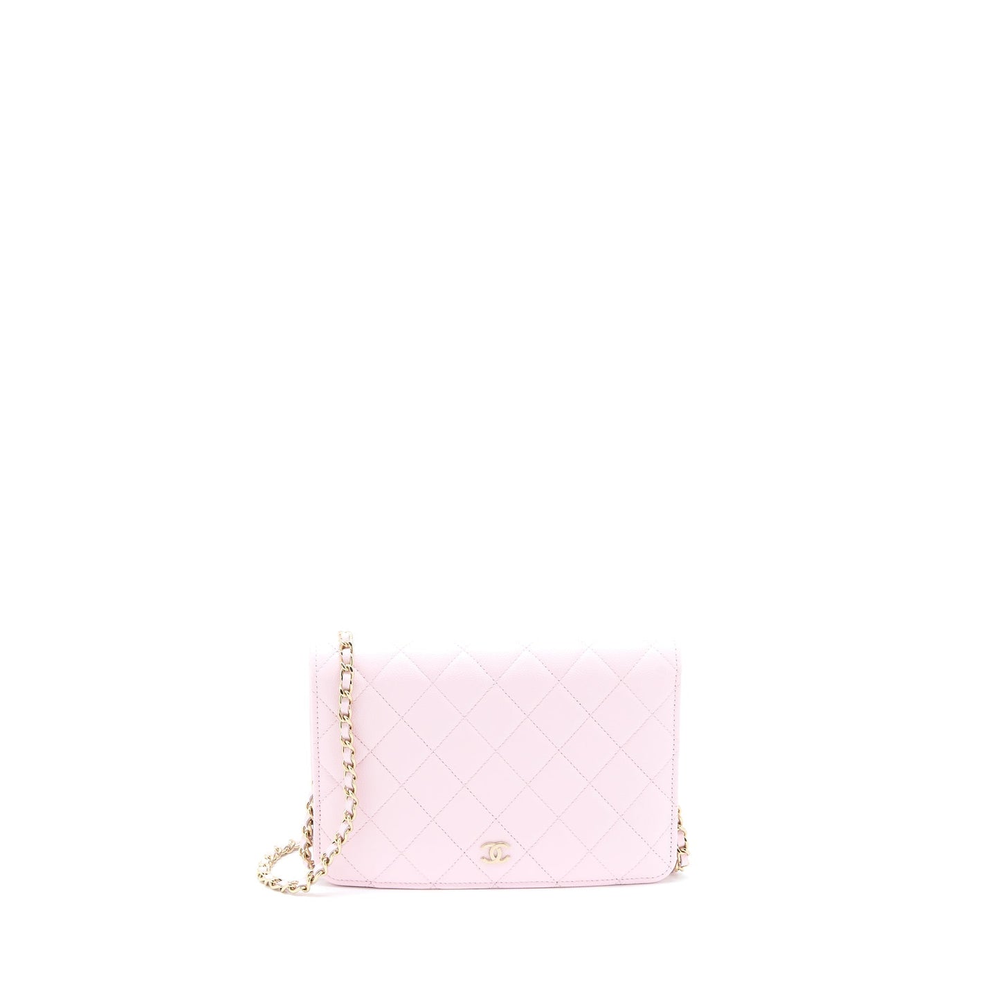 Chanel 2 in 1 Wallet on Chain Caviar Light Pink L