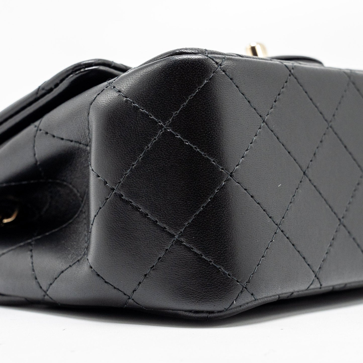 Chanel mini square flap bag lambskin black L (microchip)