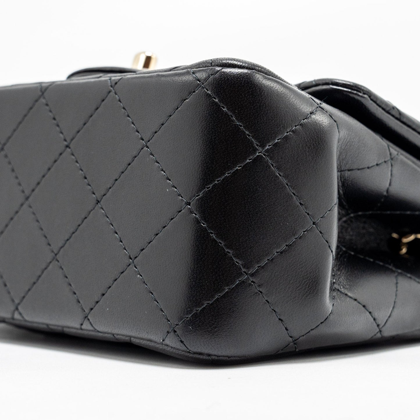 Chanel mini square flap bag lambskin black L (microchip)