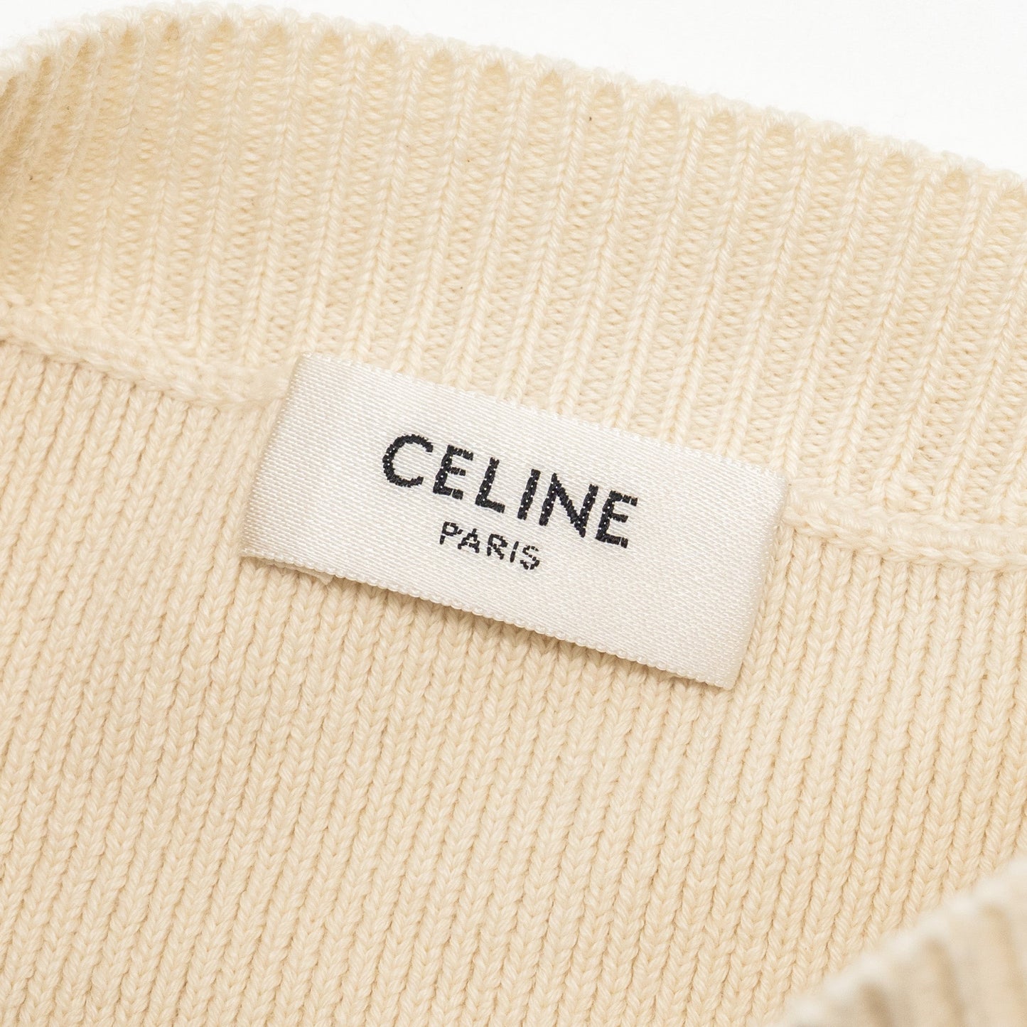 Celine Size Striped Logo Sweater Cotton/Polyamide Red/White
