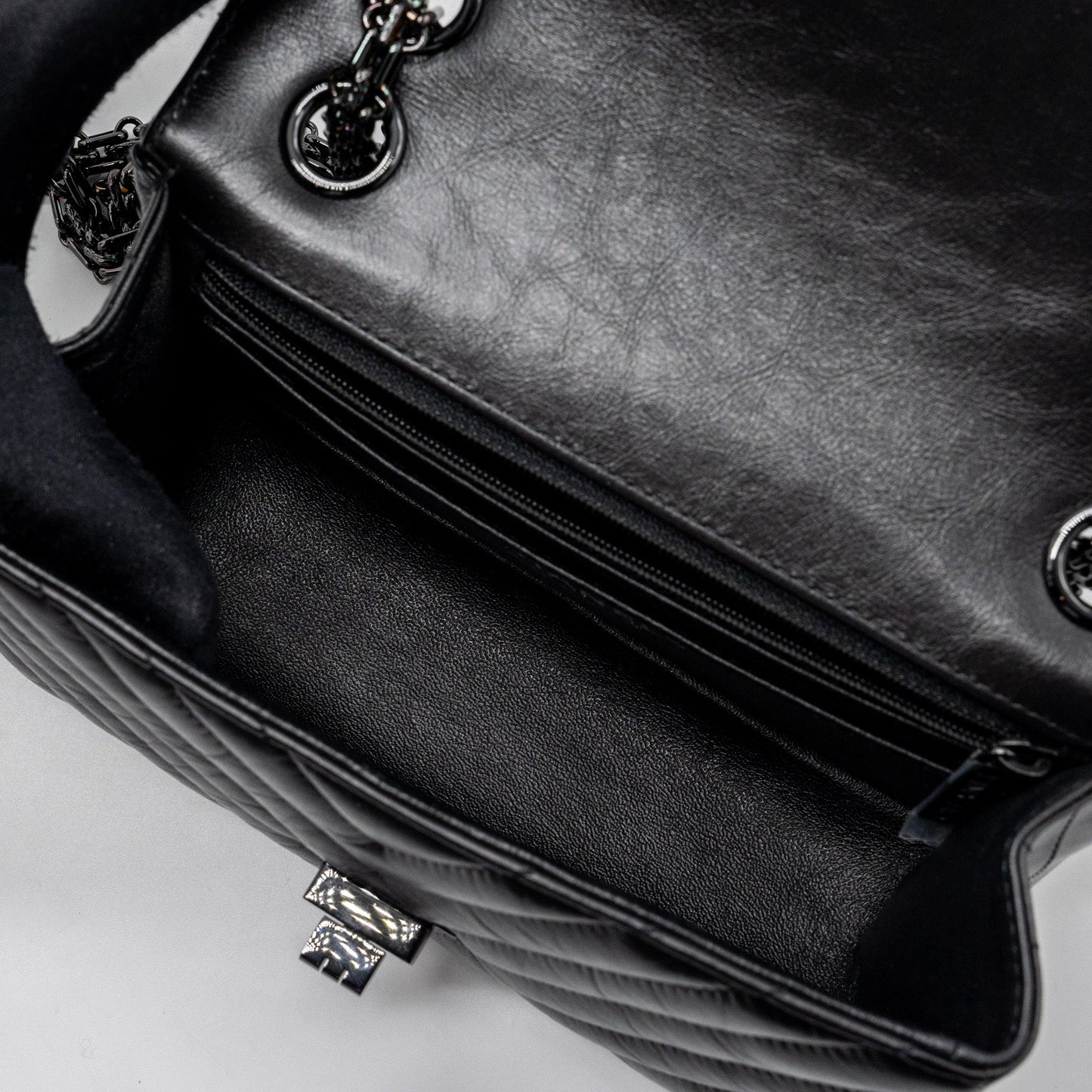 Chanel Mini 2.55 Reissue Flap Bag Chevron Calfskin So Black