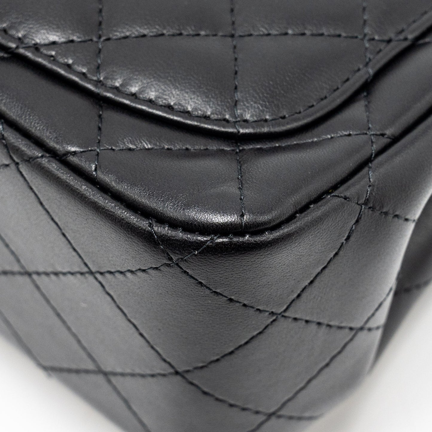 Chanel mini square flap bag lambskin black L (microchip)