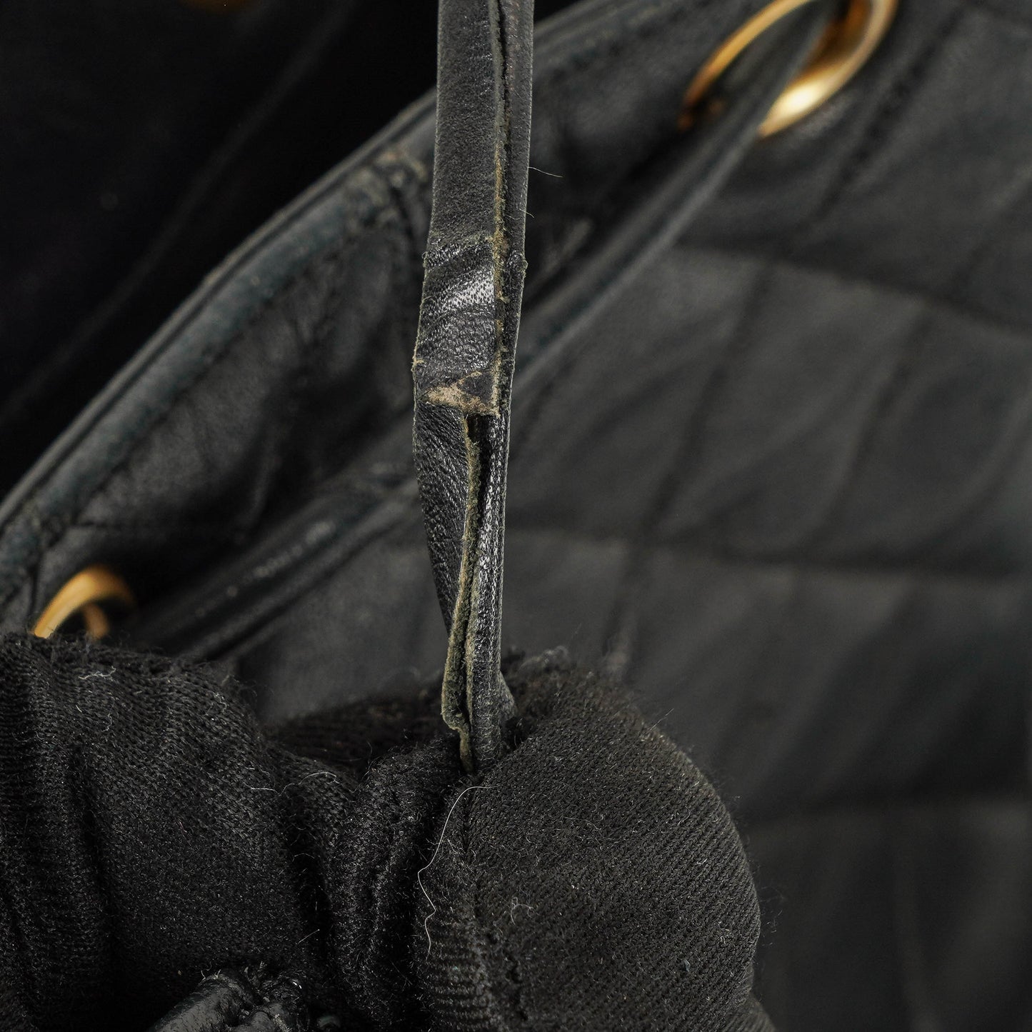 Chanel Black Quilted Leather Bucket Bag