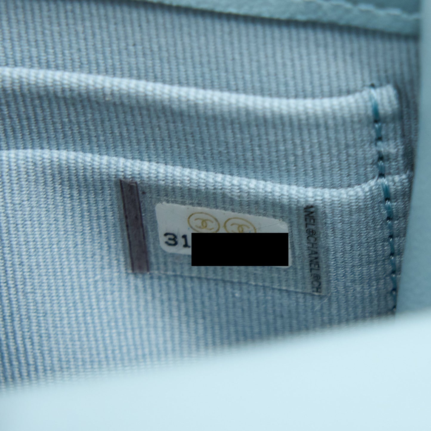 Chanel Mini Top Handle Flap Bag Lambskin Light Blue L