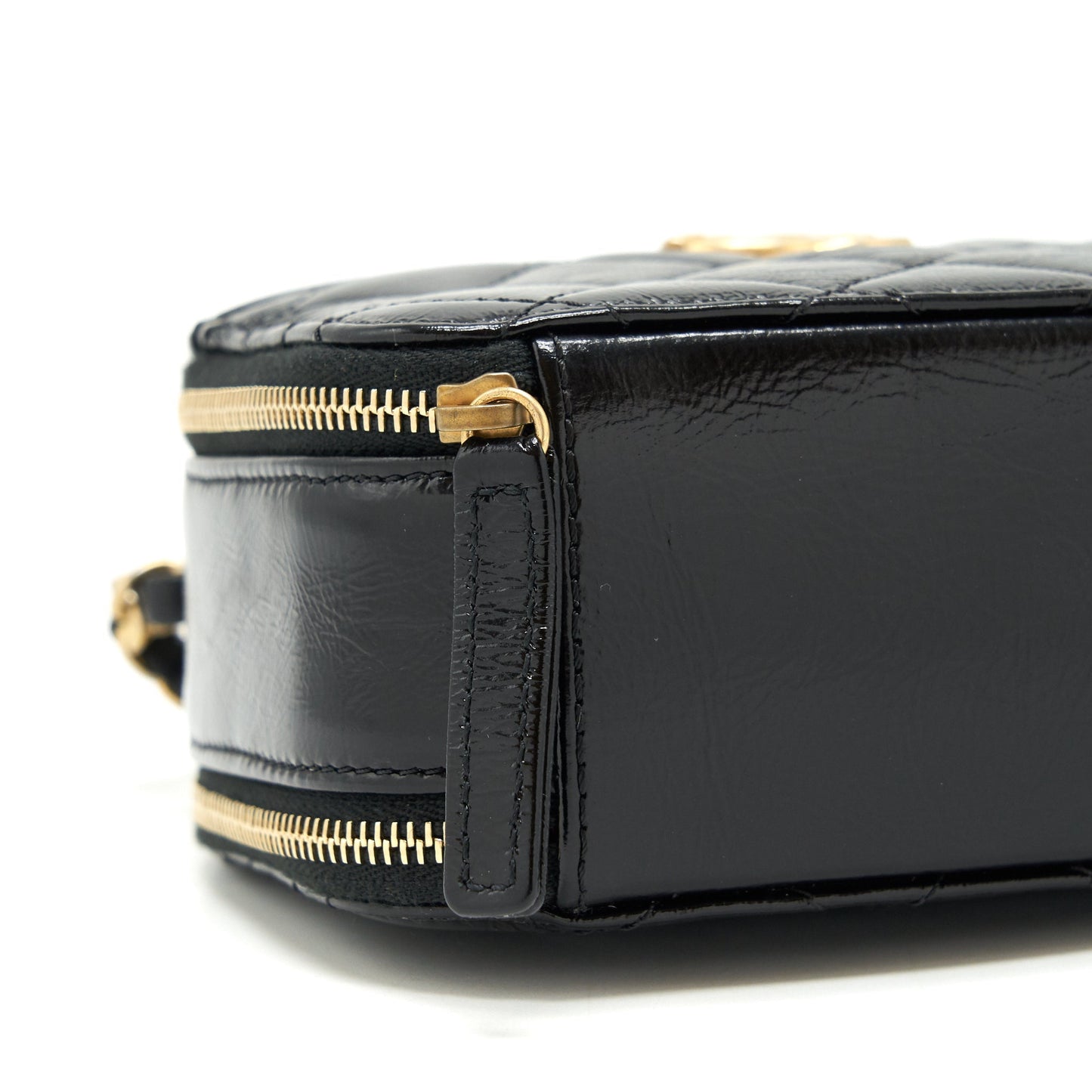 Chanel Vanity Case Handle Crossbody Bag Calfskin Black