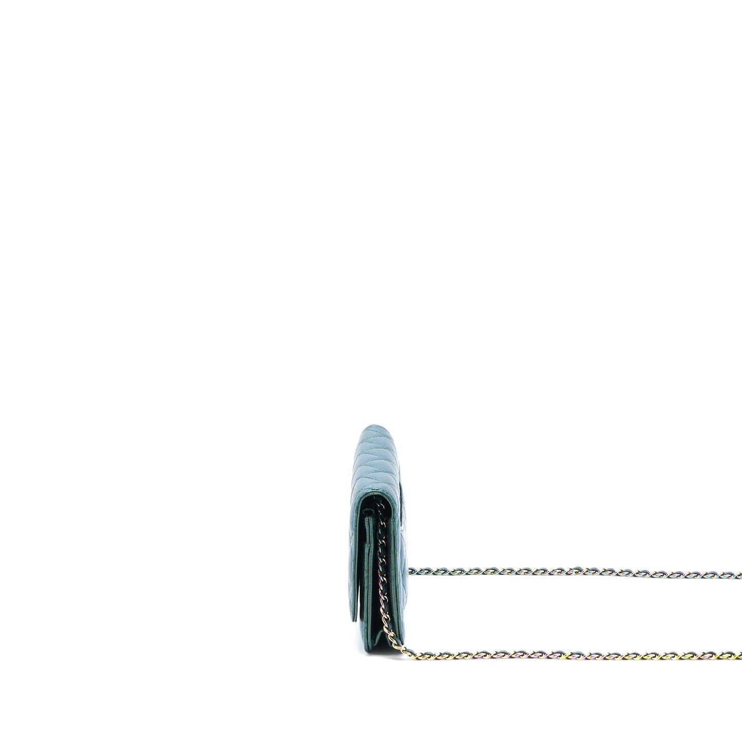 Chanel Classic Wallet on Chain Goatskin Iridescent Green Rainbow Hardware