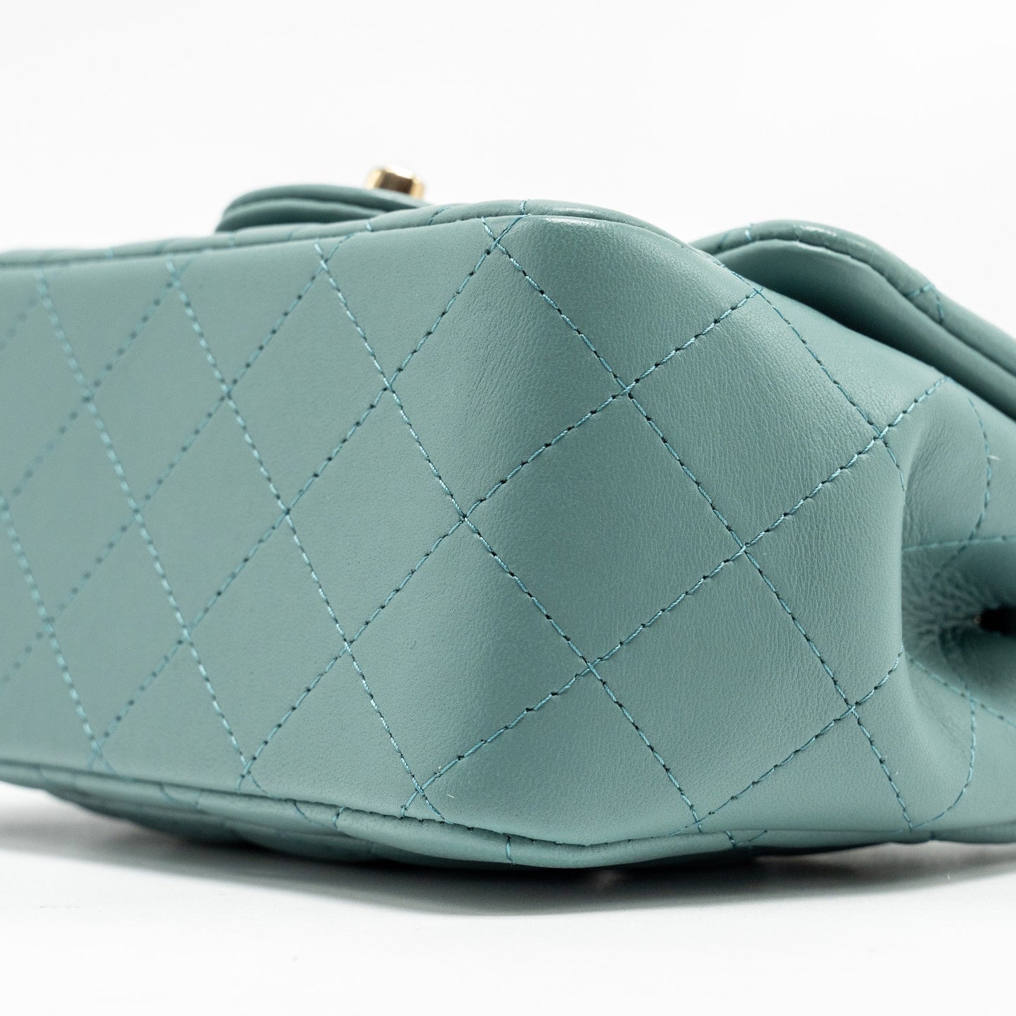 Chanel Mini Square Flap Bag Lambskin Green L (Microchip)