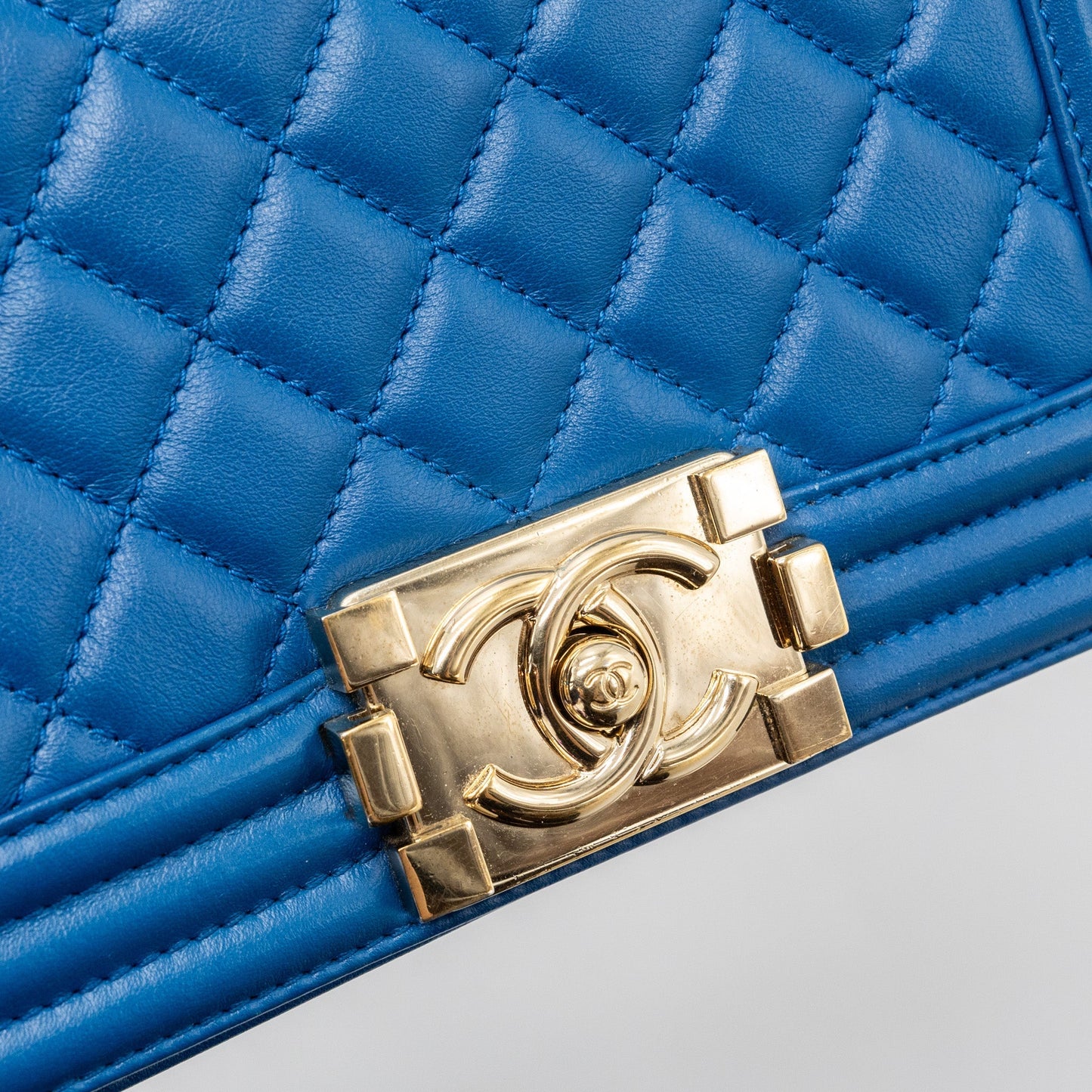 Chanel Small Boy Bag Calfskin Blue L