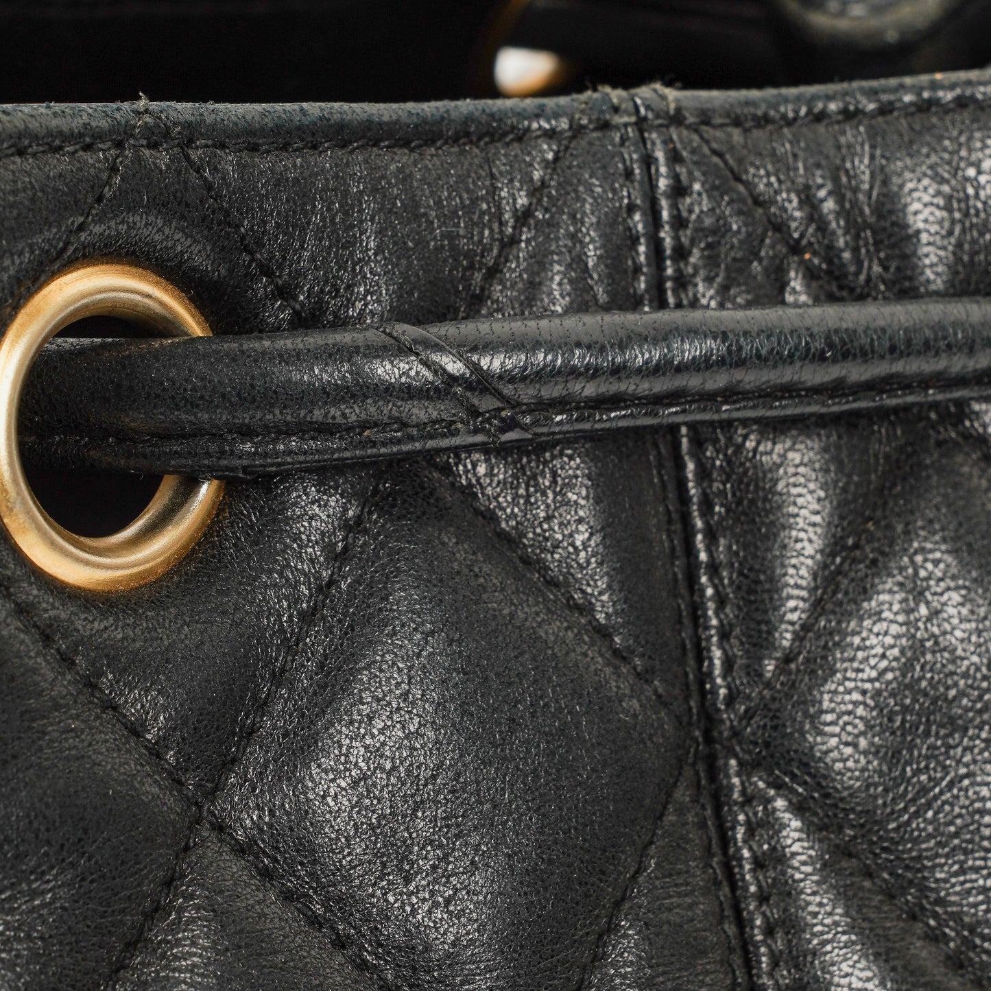 Chanel Black Quilted Leather Bucket Bag