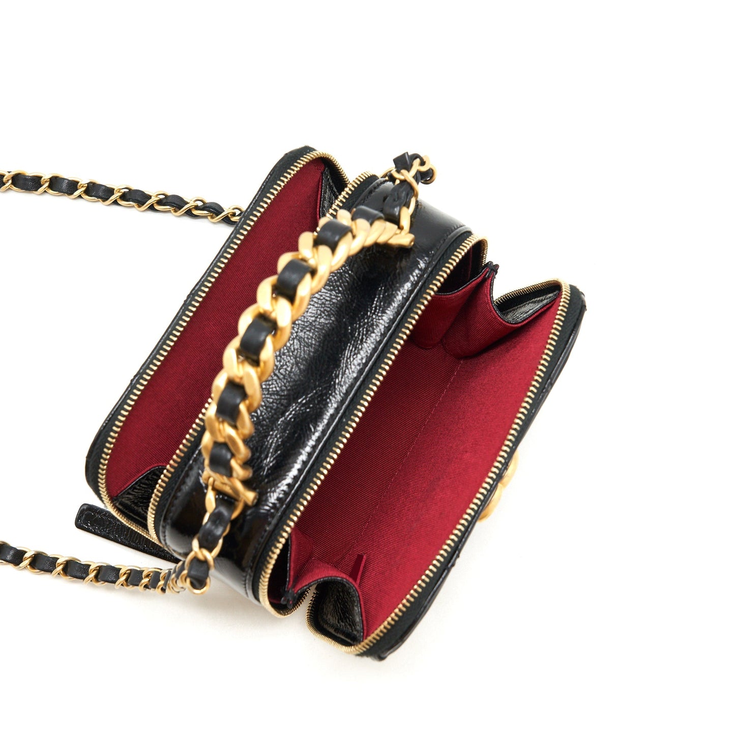 Chanel Vanity Case Handle Crossbody Bag Calfskin Black