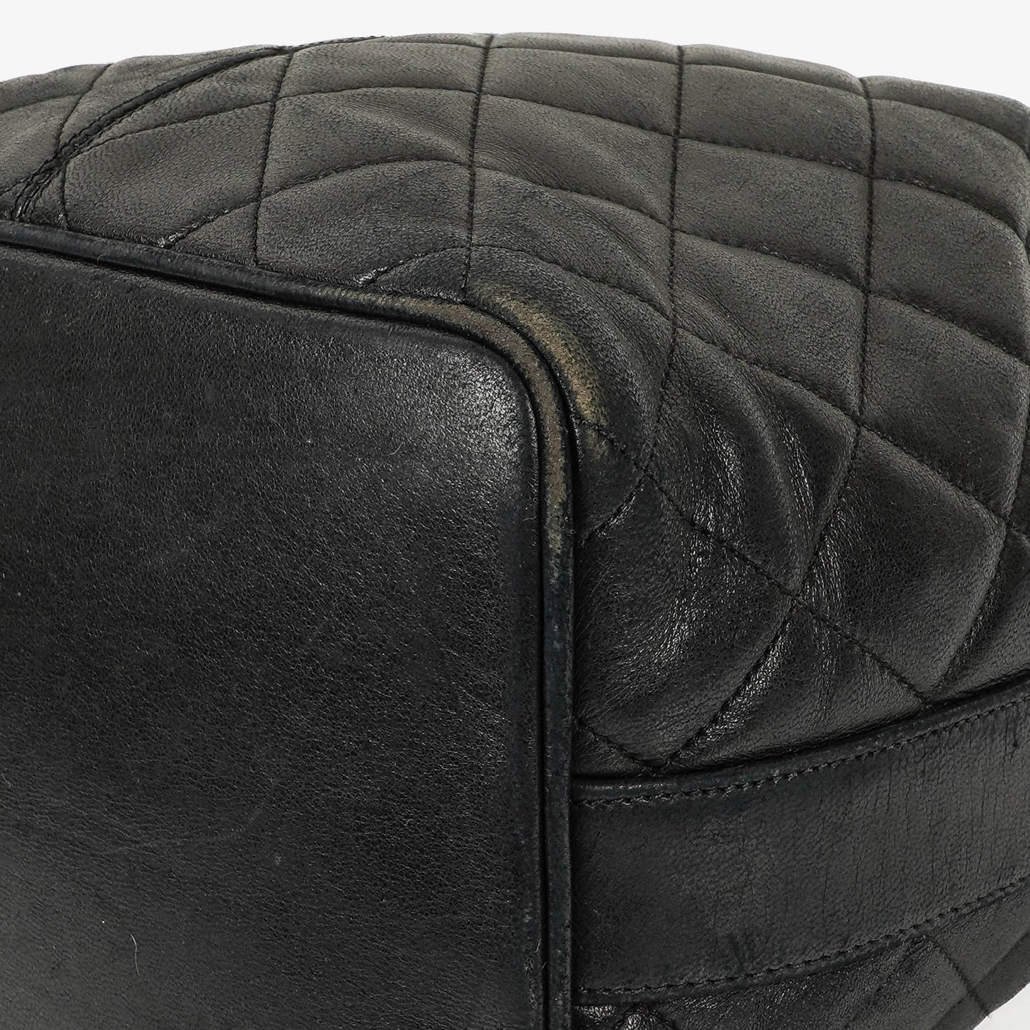 Chanel Black Quilted Leather Bucket Bag