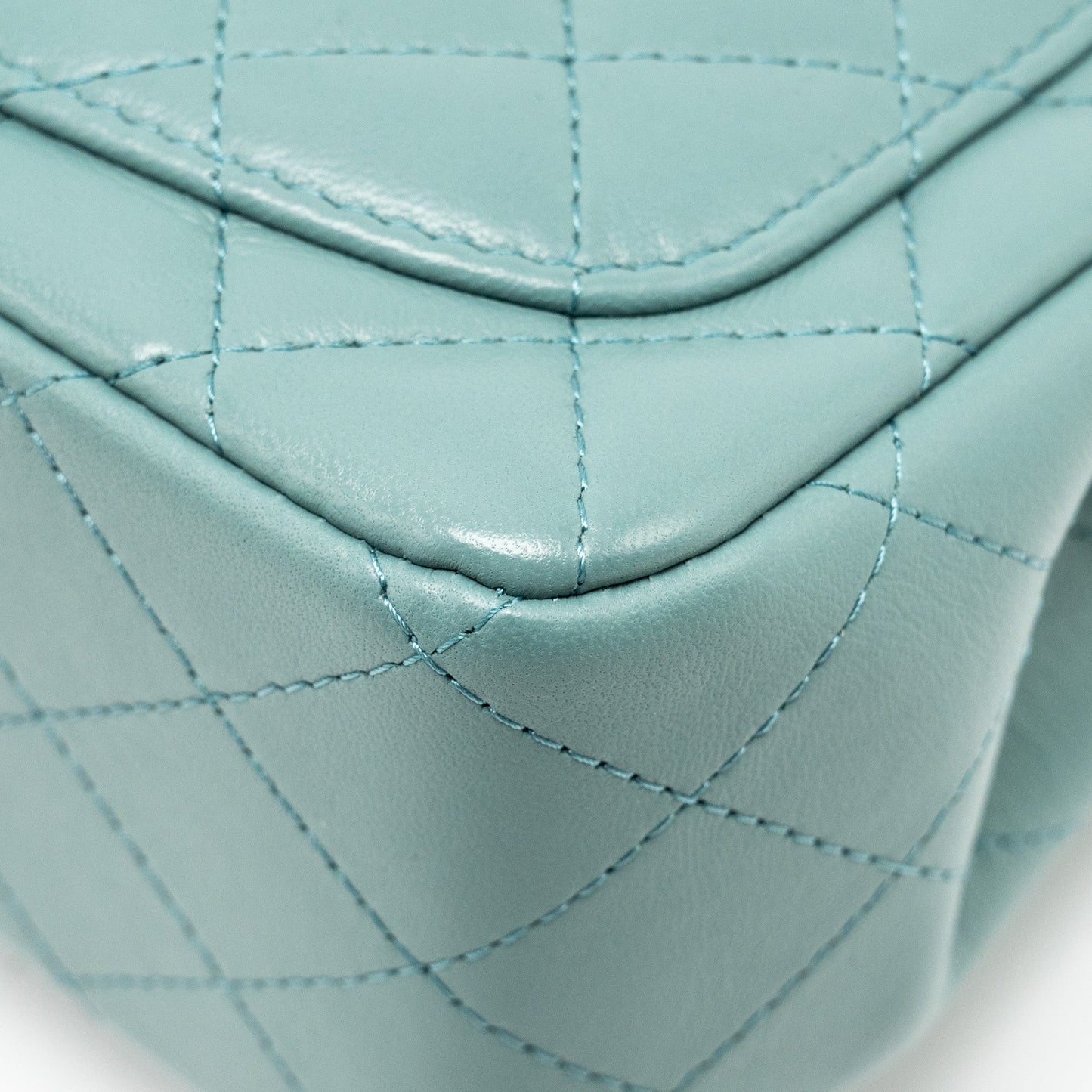 Chanel Mini Square Flap Bag Lambskin Green L (Microchip)