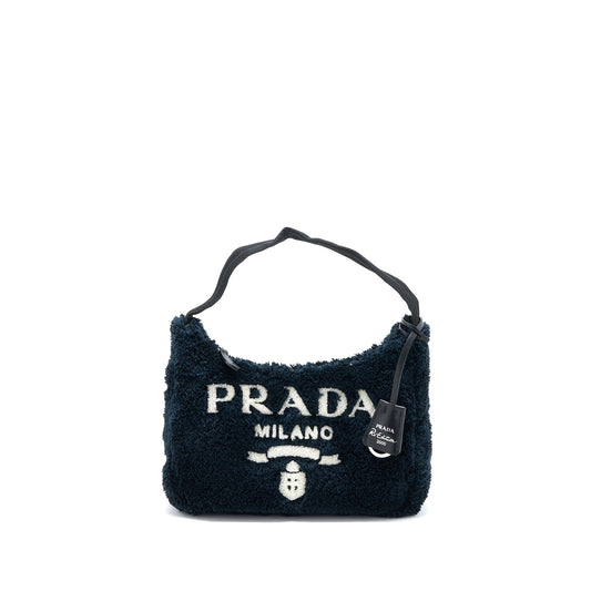 Prada Re-edition 2000 Terry Mini Purse Black/White