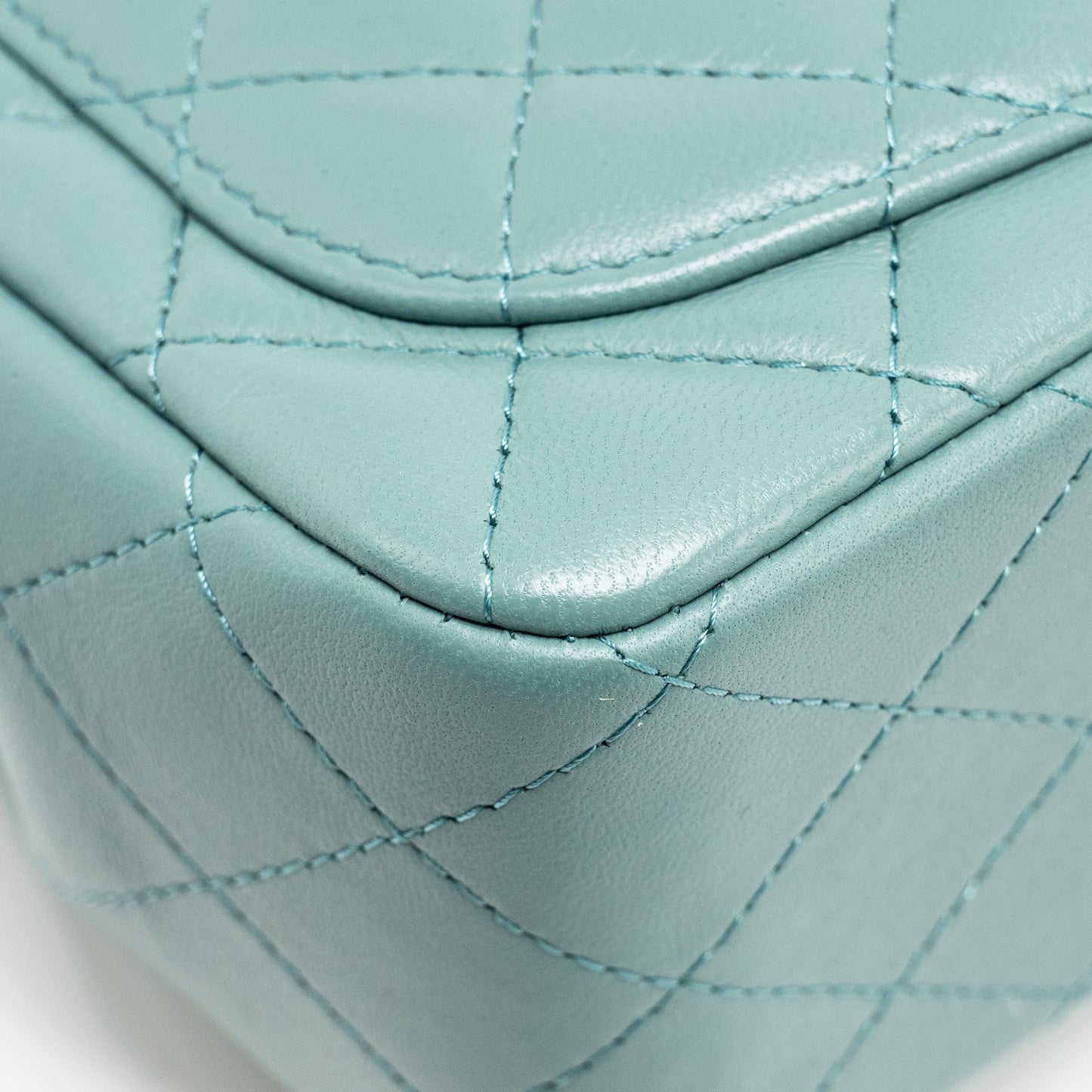 Chanel Mini Square Flap Bag Lambskin Green L (Microchip)