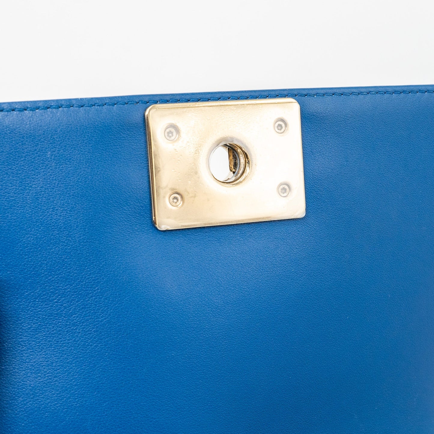 Chanel Small Boy Bag Calfskin Blue L