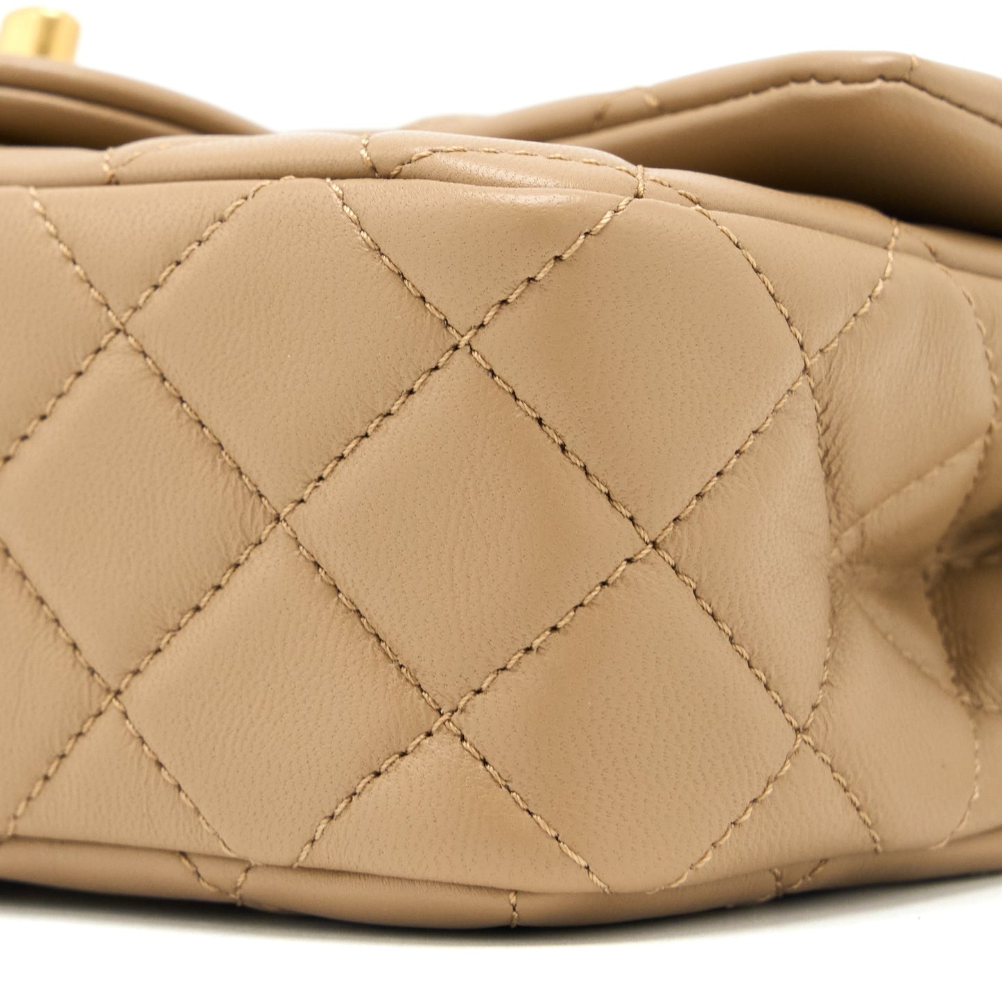 Chanel 22S Pearl Crushed Mini Rectangular Lambskin Dark Beige (Microchip)