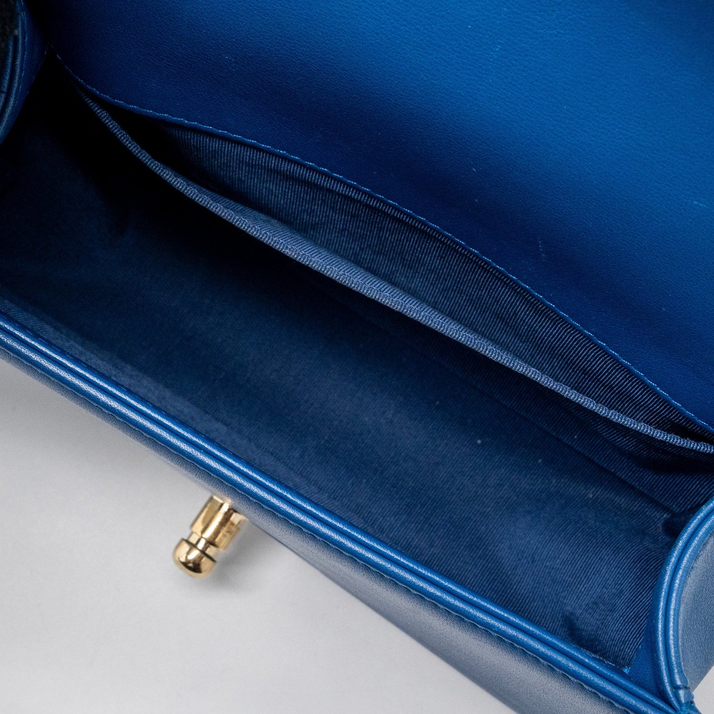 Chanel Small Boy Bag Calfskin Blue L