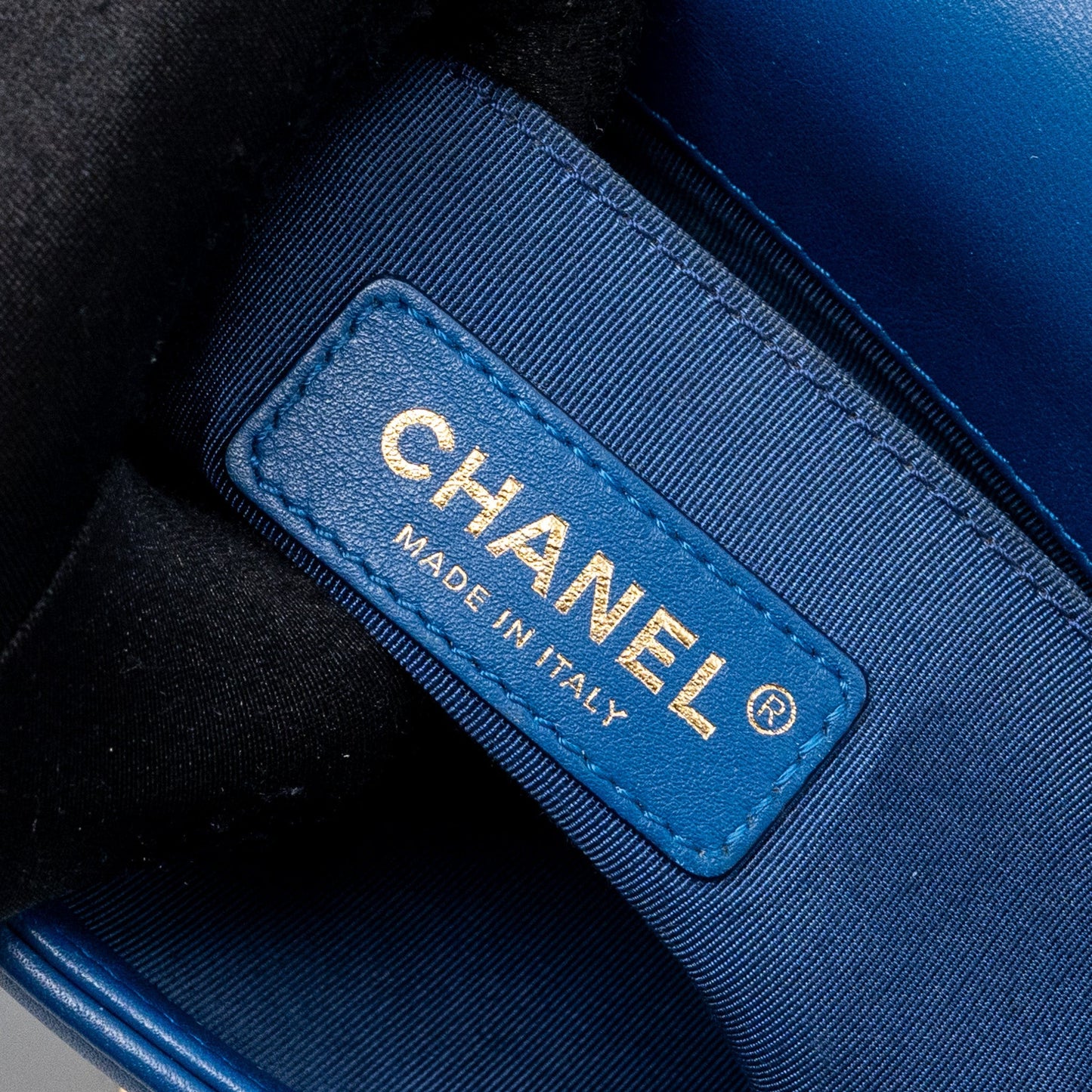 Chanel Small Boy Bag Calfskin Blue L