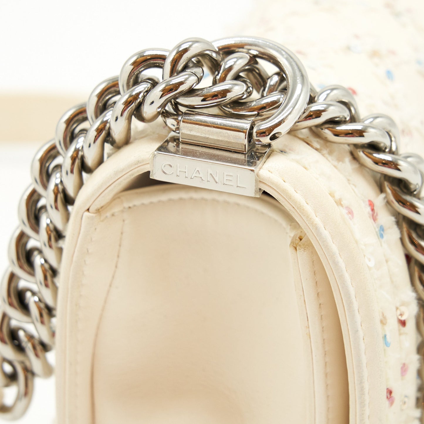 Chanel Small boy bag limited white