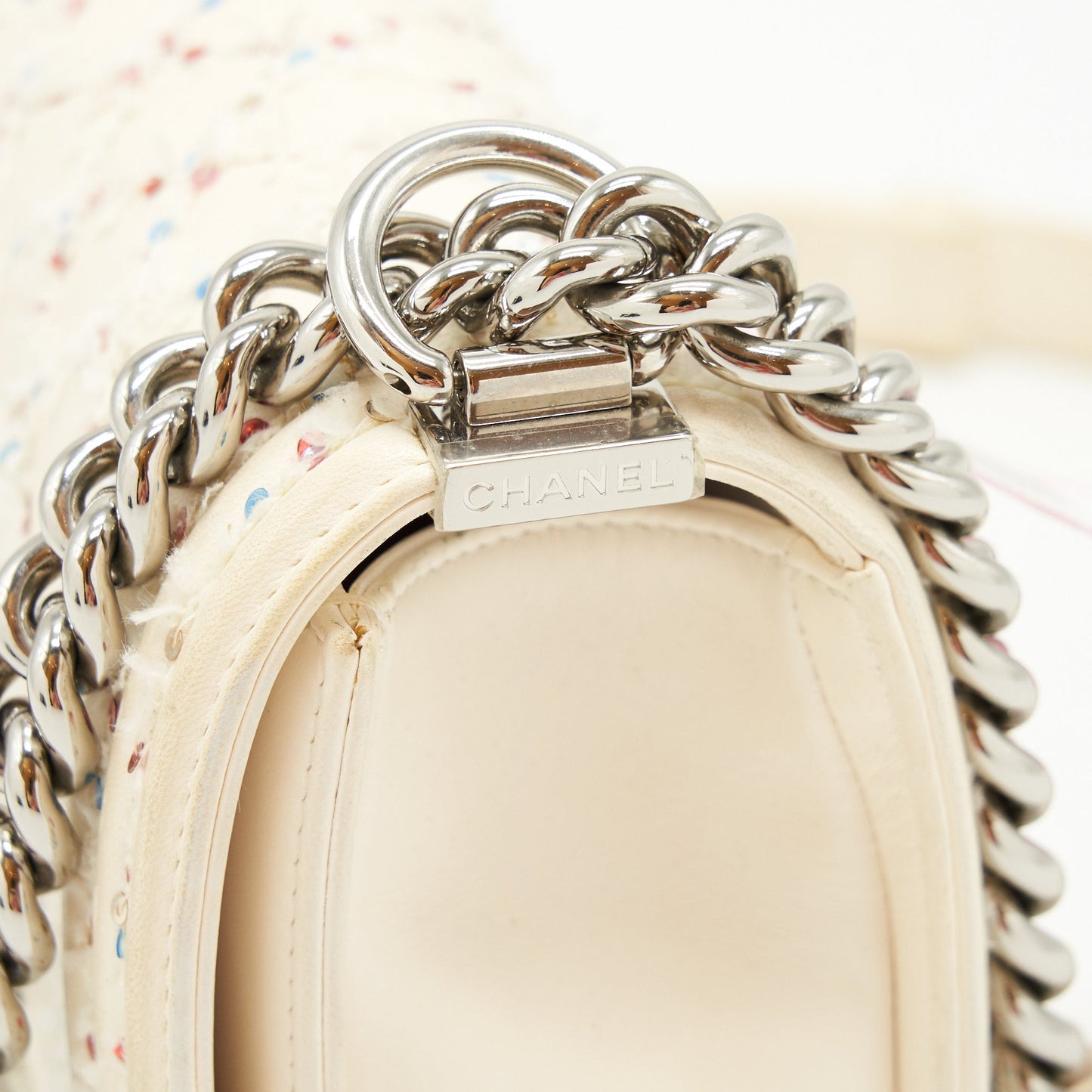 Chanel Small boy bag limited white